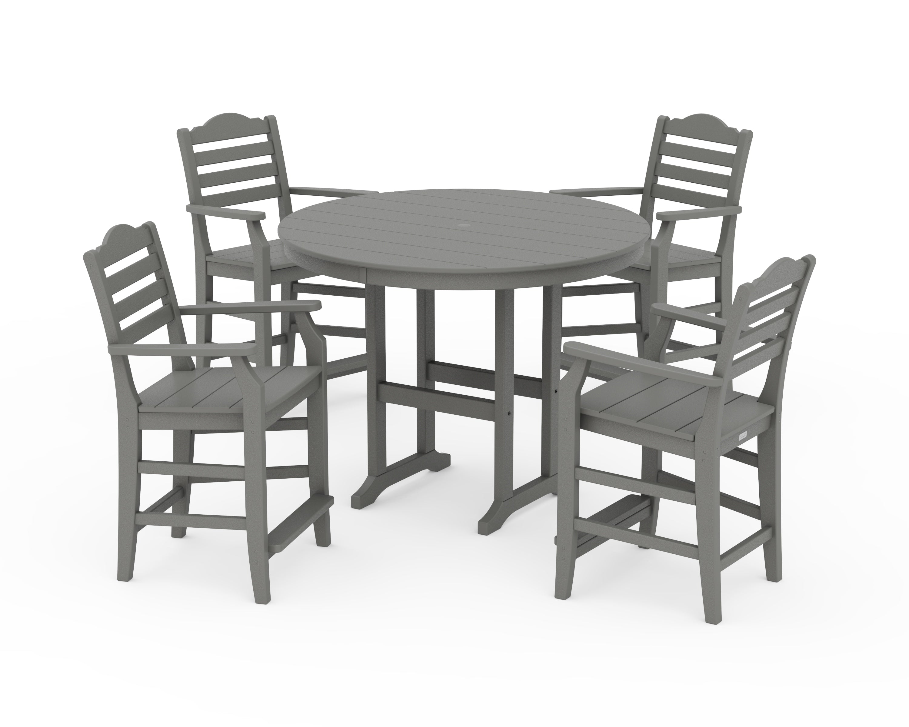 Draper James™ by POLYWOOD® Savannah 5-Piece Round Farmhouse Counter Set in Slate Grey