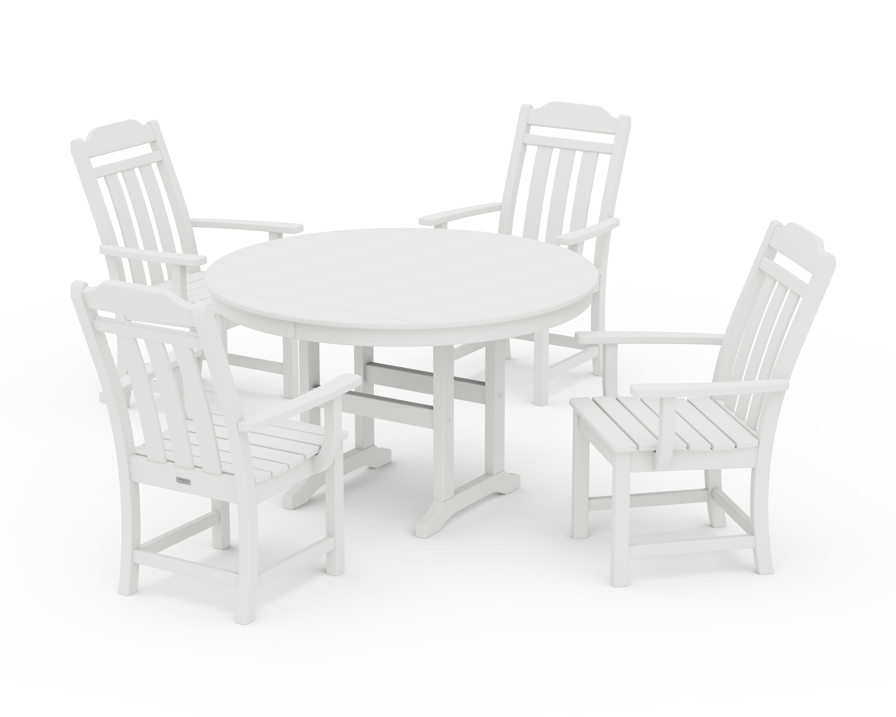 Country Living Cottage 5-Piece Round Farmhouse Dining Set in White