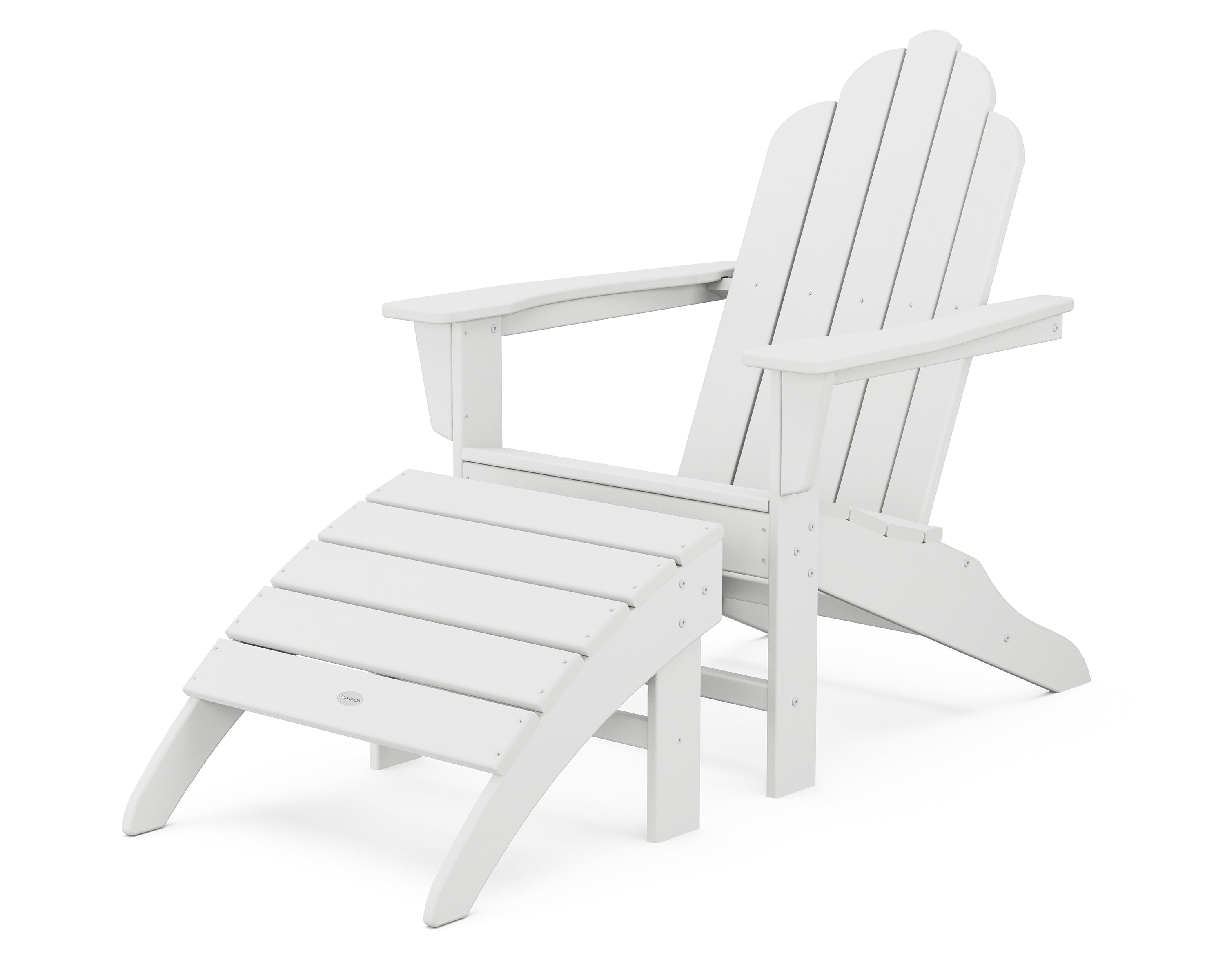 POLYWOOD® Long Island Adirondack 2-Piece Set in White