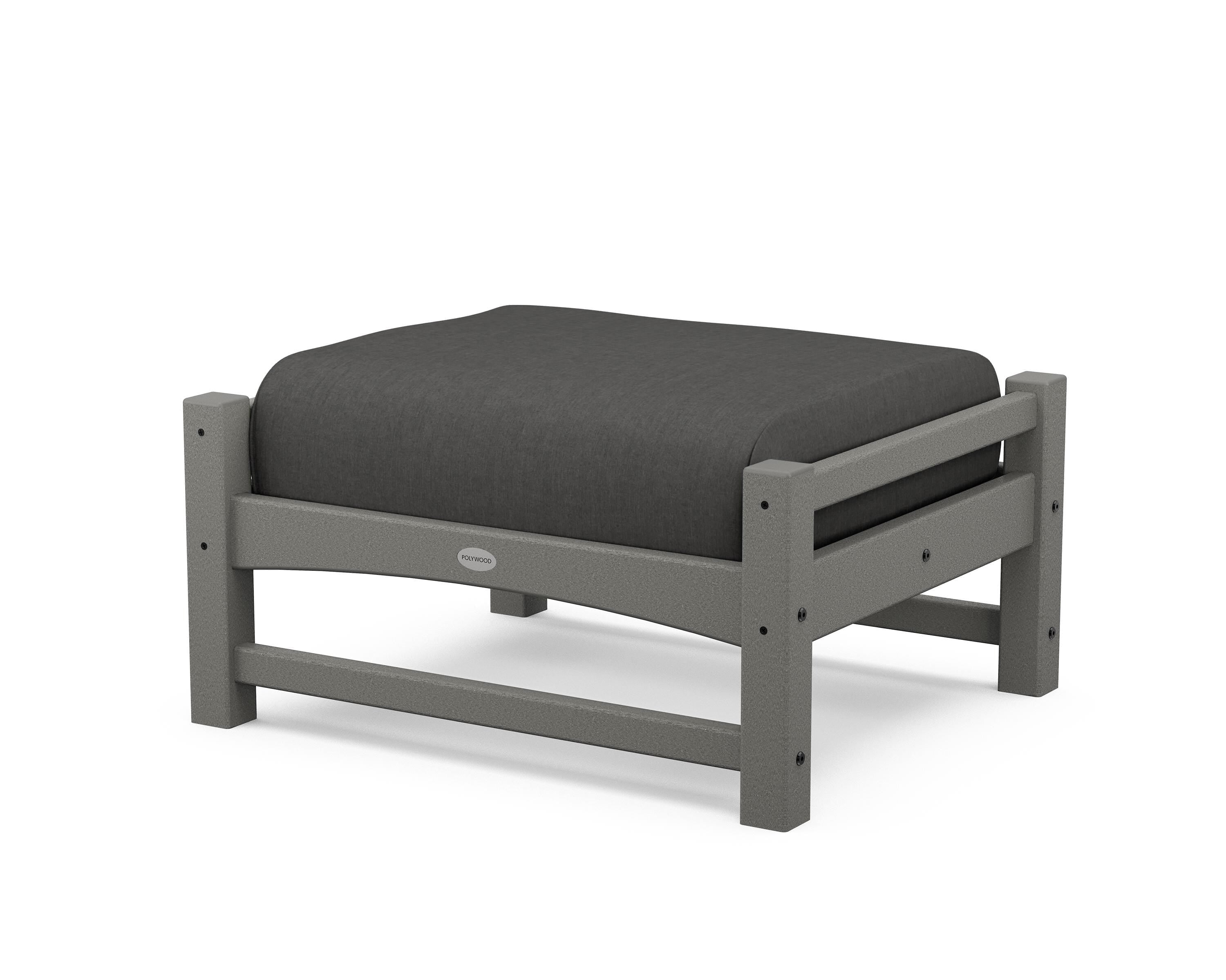 POLYWOOD® Club Ottoman in Slate Grey / Spectrum Carbon