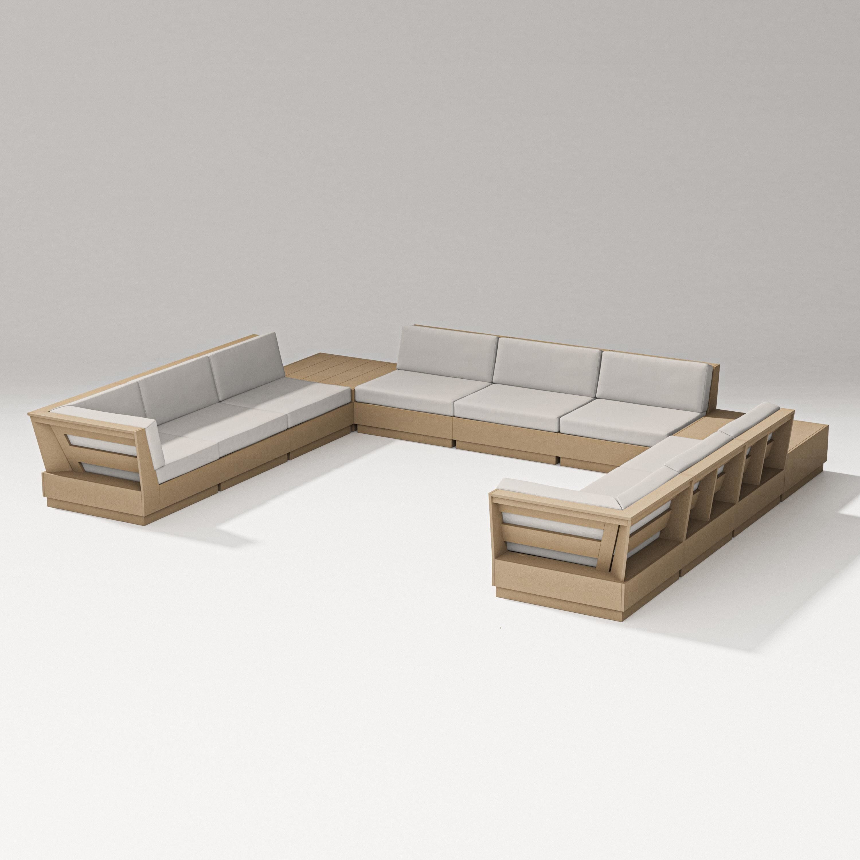 PW Designer Series Elevate 11-Piece U-Shaped Sofa Sectional in Vintage Sahara / Cast Ash