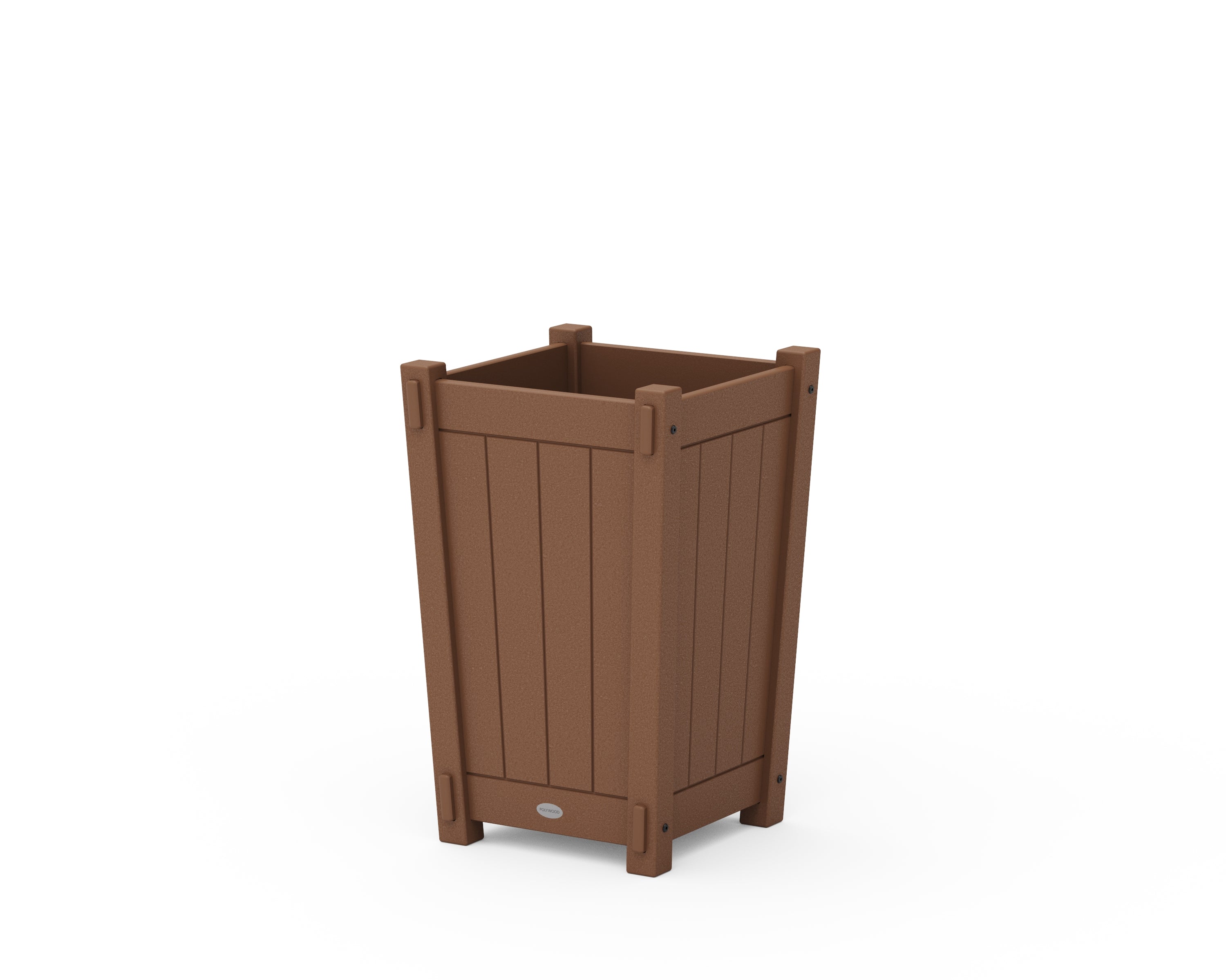 POLYWOOD® Vineyard Tapered Square Short Planter Box in Teak