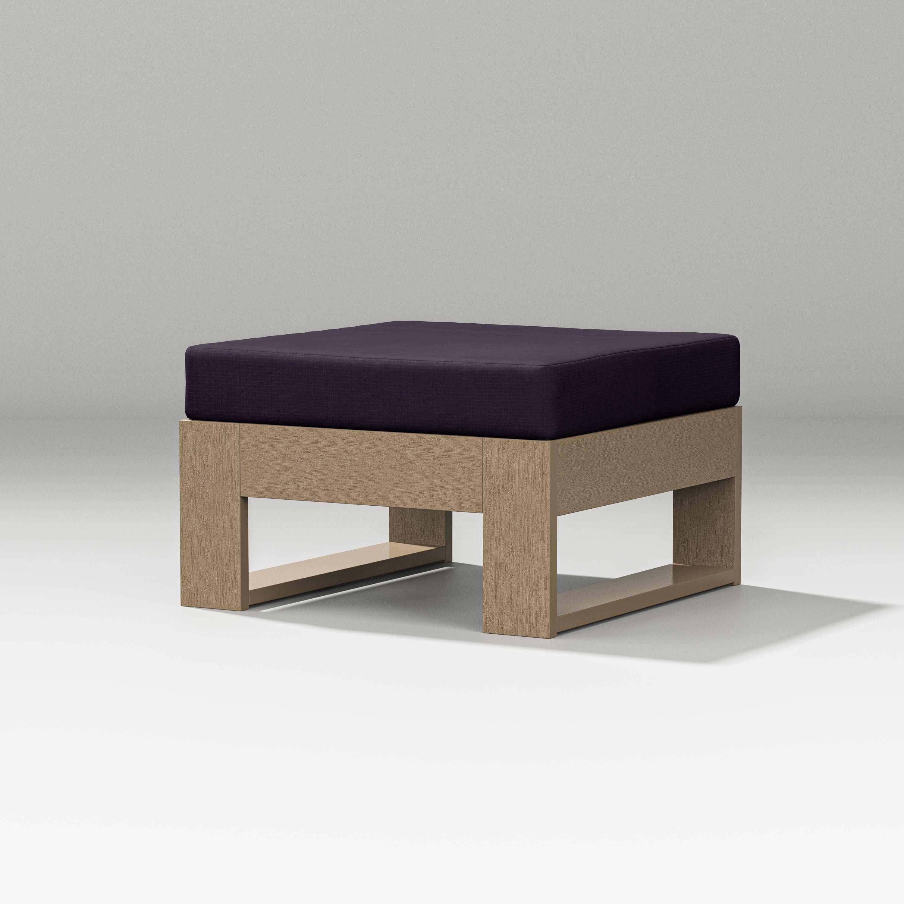 PW Designer Series Latitude Lounge Ottoman in Vintage Sahara / Navy Linen