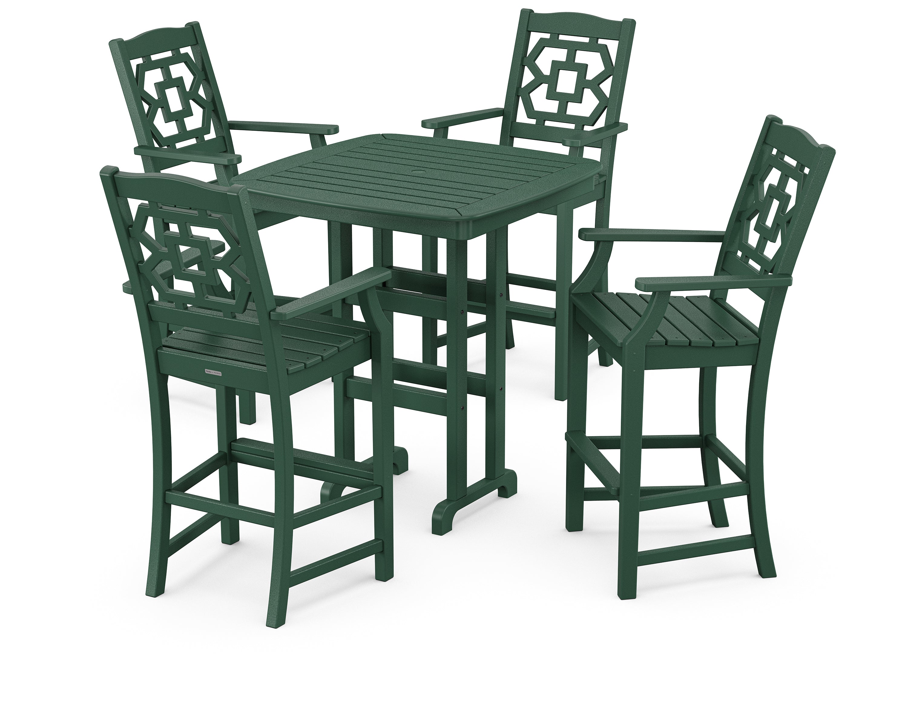 Martha Stewart by POLYWOOD® Chinoiserie 5-Piece Bar Set in Green