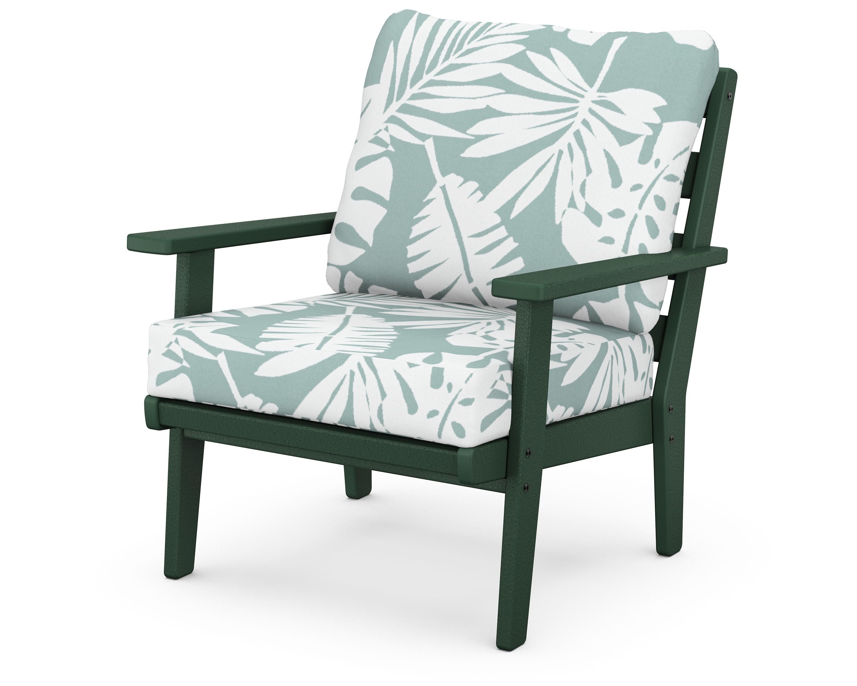POLYWOOD® Grant Park Deep Seating Chair in Green / Leaf Glacier Spa