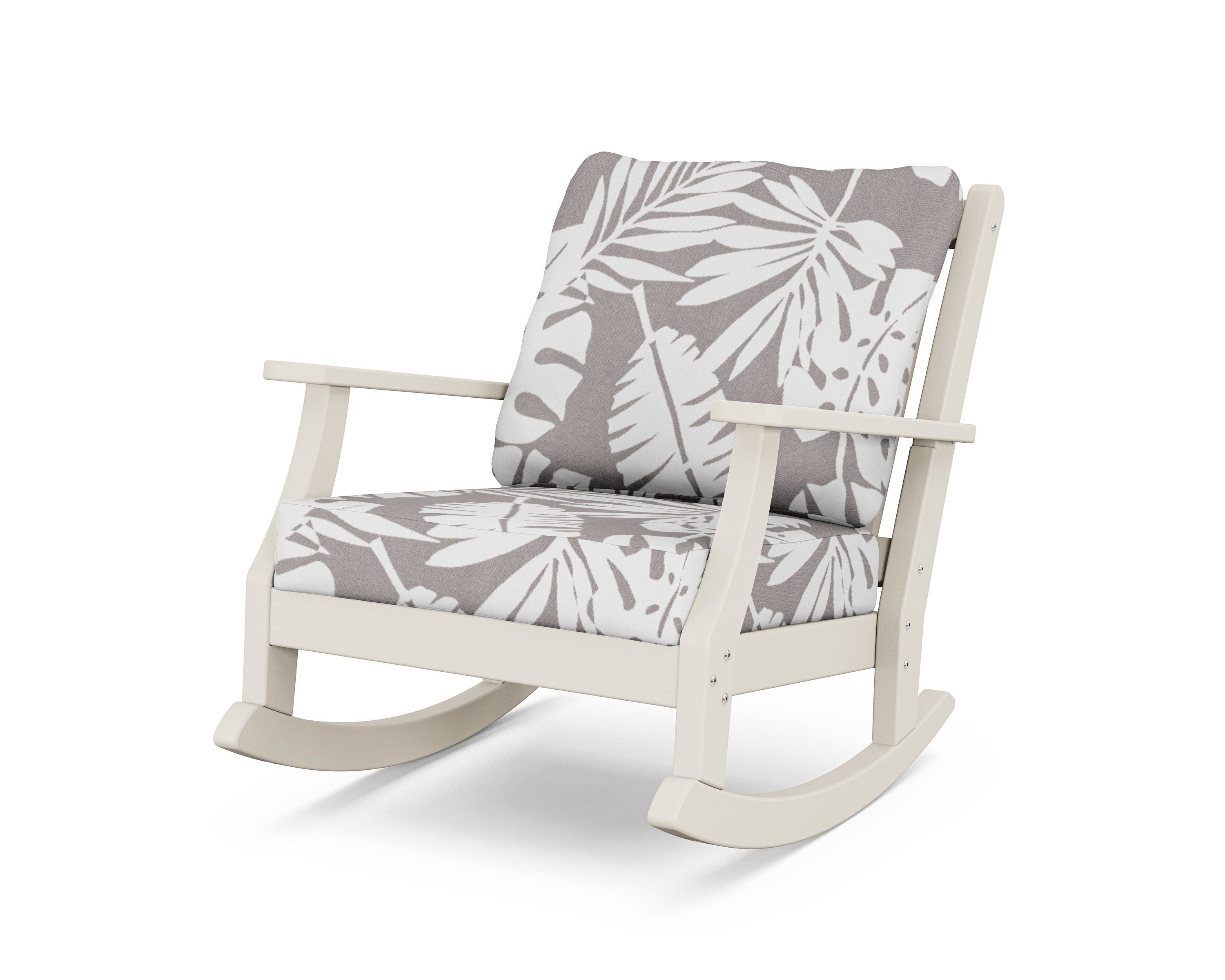 Country Living Wovendale Deep Seating Rocking Chair in Sand / Leaf Grey Mist