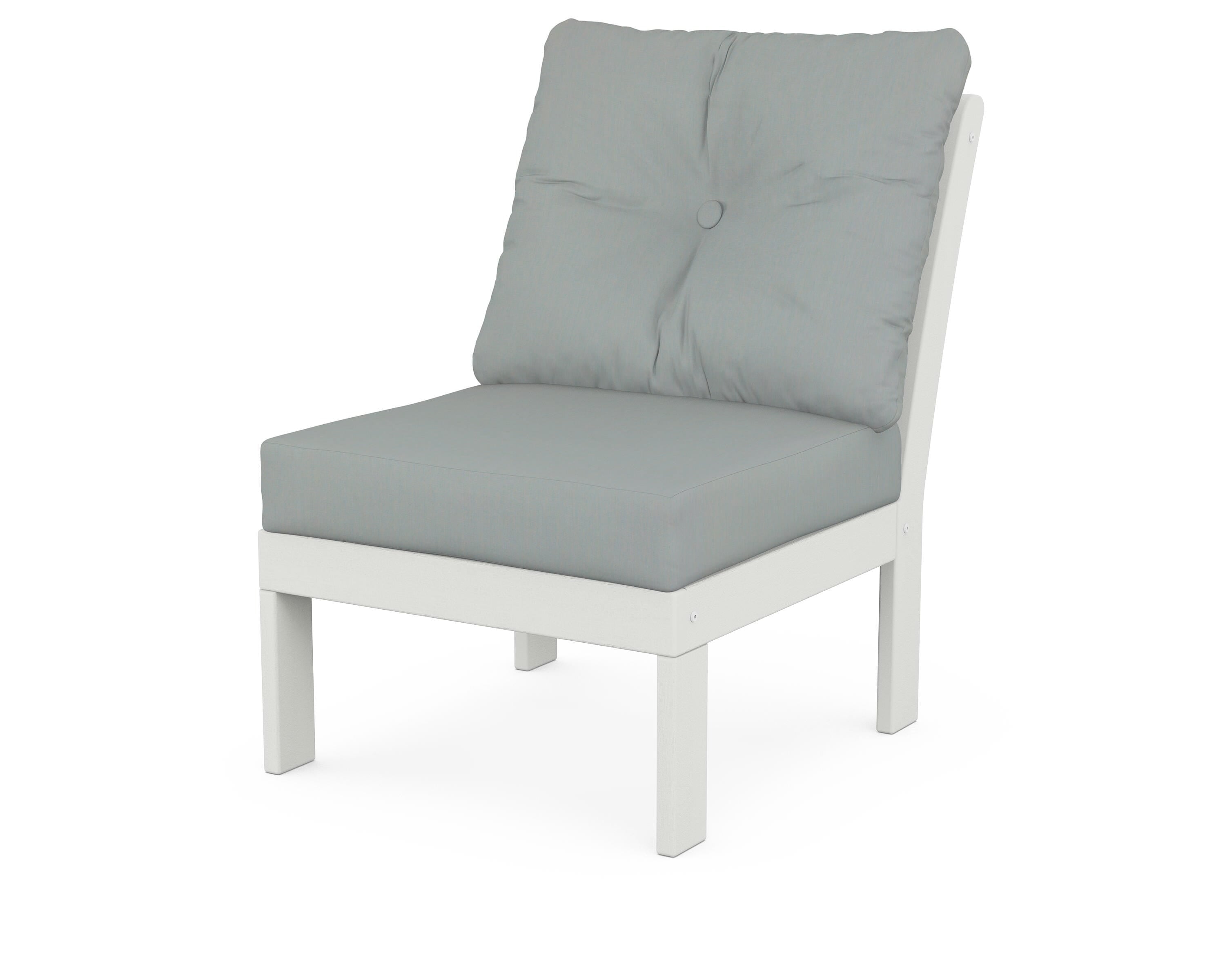 POLYWOOD® Vineyard Modular Armless Chair in Vintage White / Spa