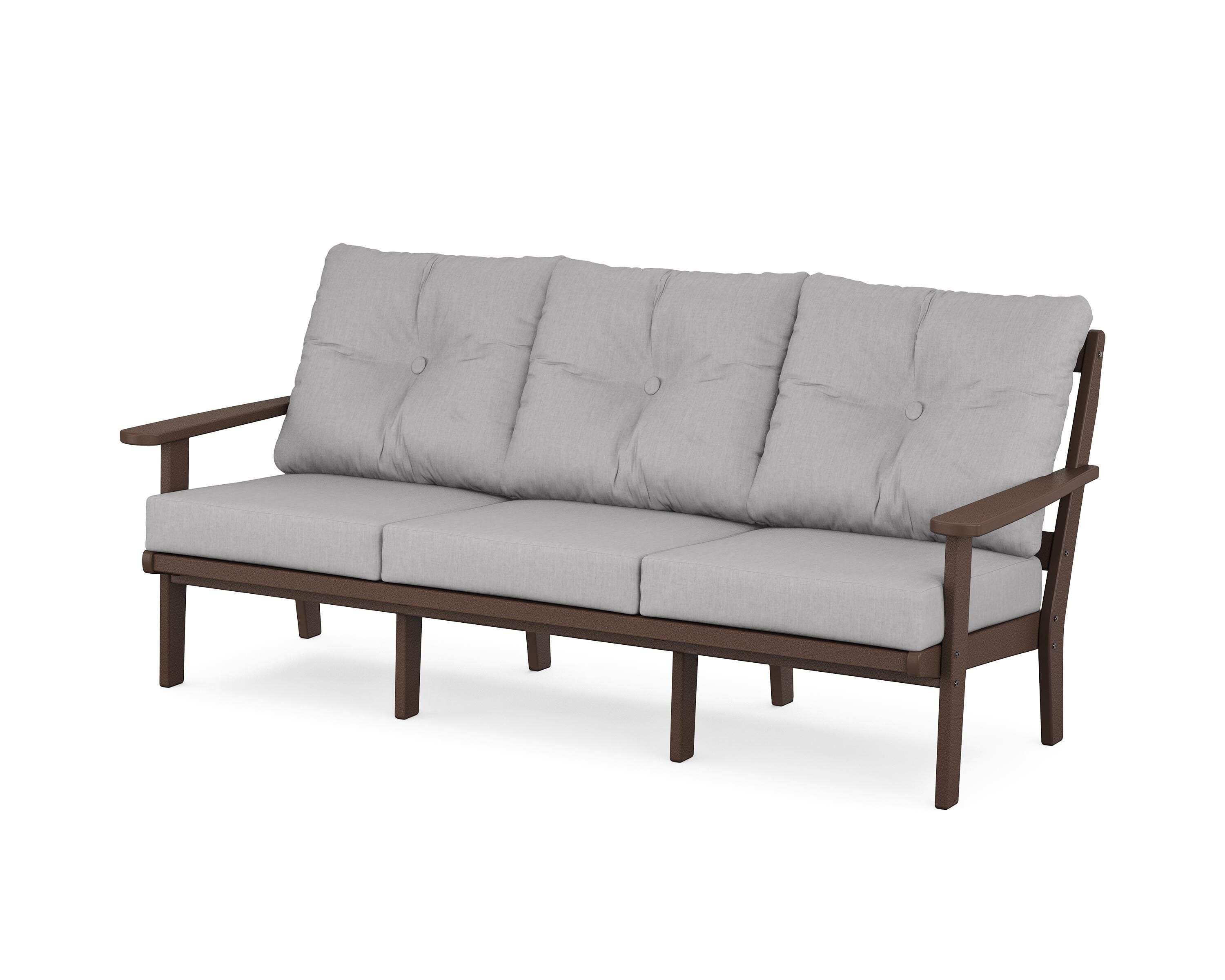 POLYWOOD® Mission Deep Seating Sofa in Mahogany / Granite