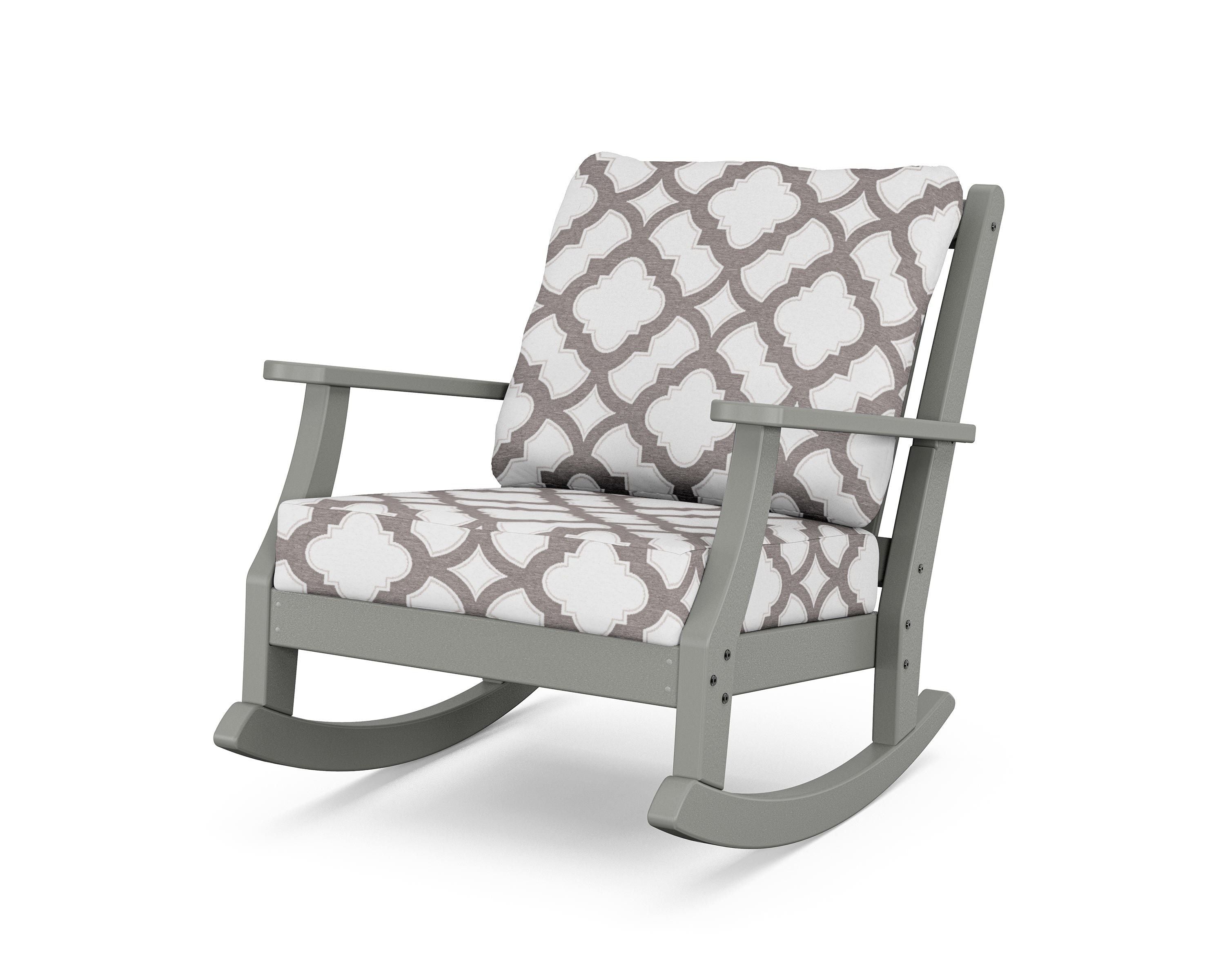 Country Living Wovendale Deep Seating Rocking Chair in Slate Grey / Trellis Grey Mist
