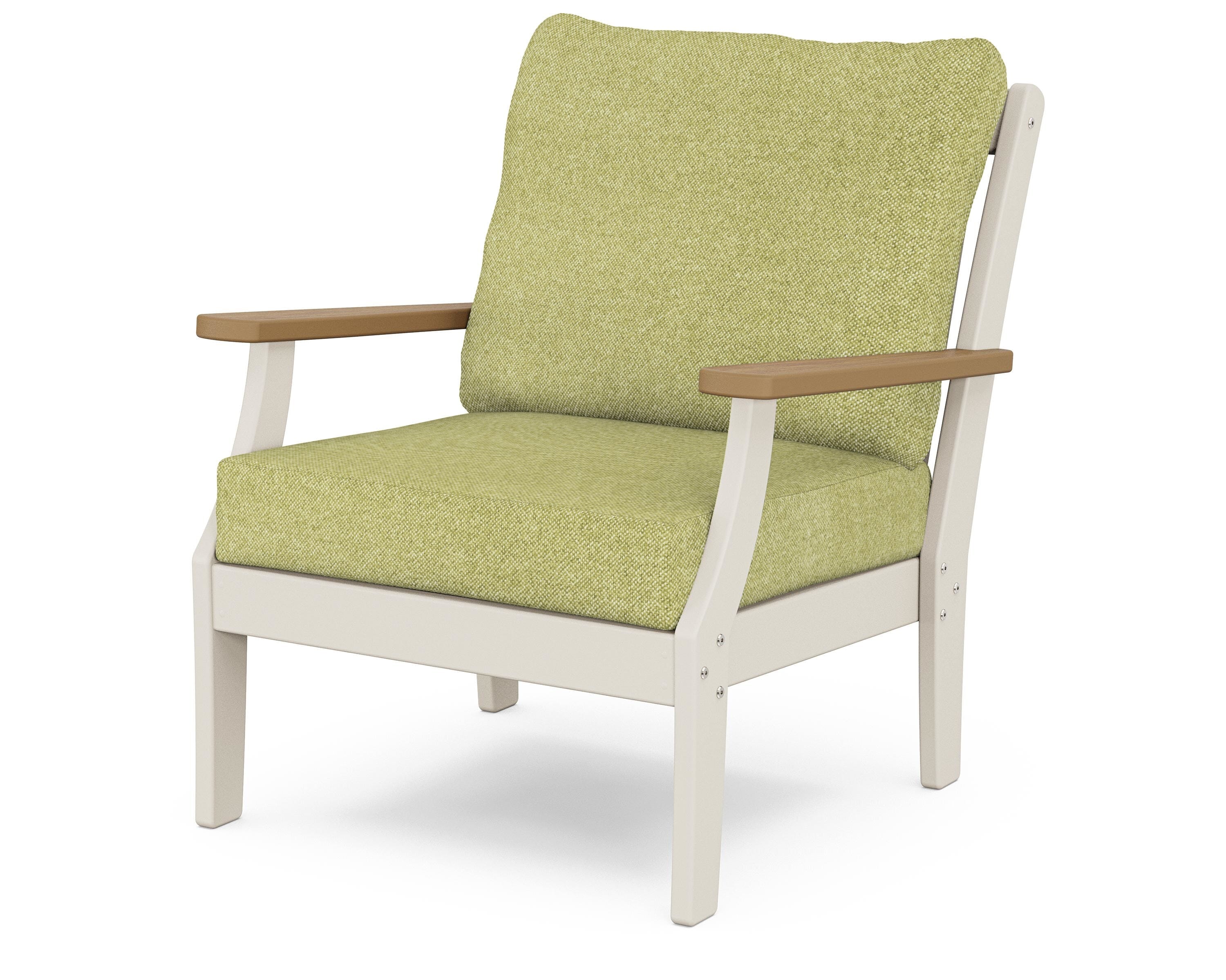 POLYWOOD® Braxton Deep Seating Chair in Sand / Natural / Chartreuse Boucle