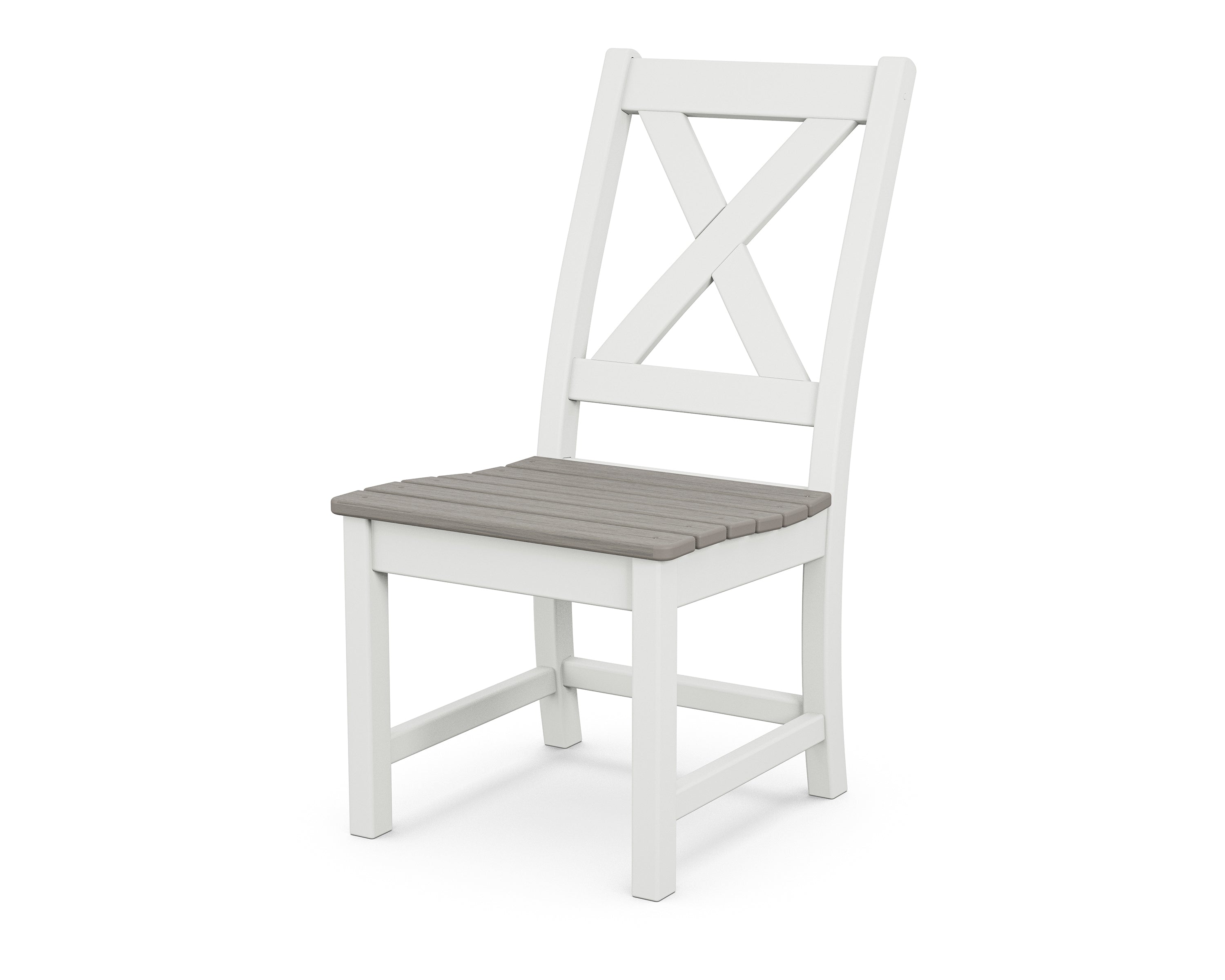 POLYWOOD® Braxton Dining Side Chair in White / Driftwood