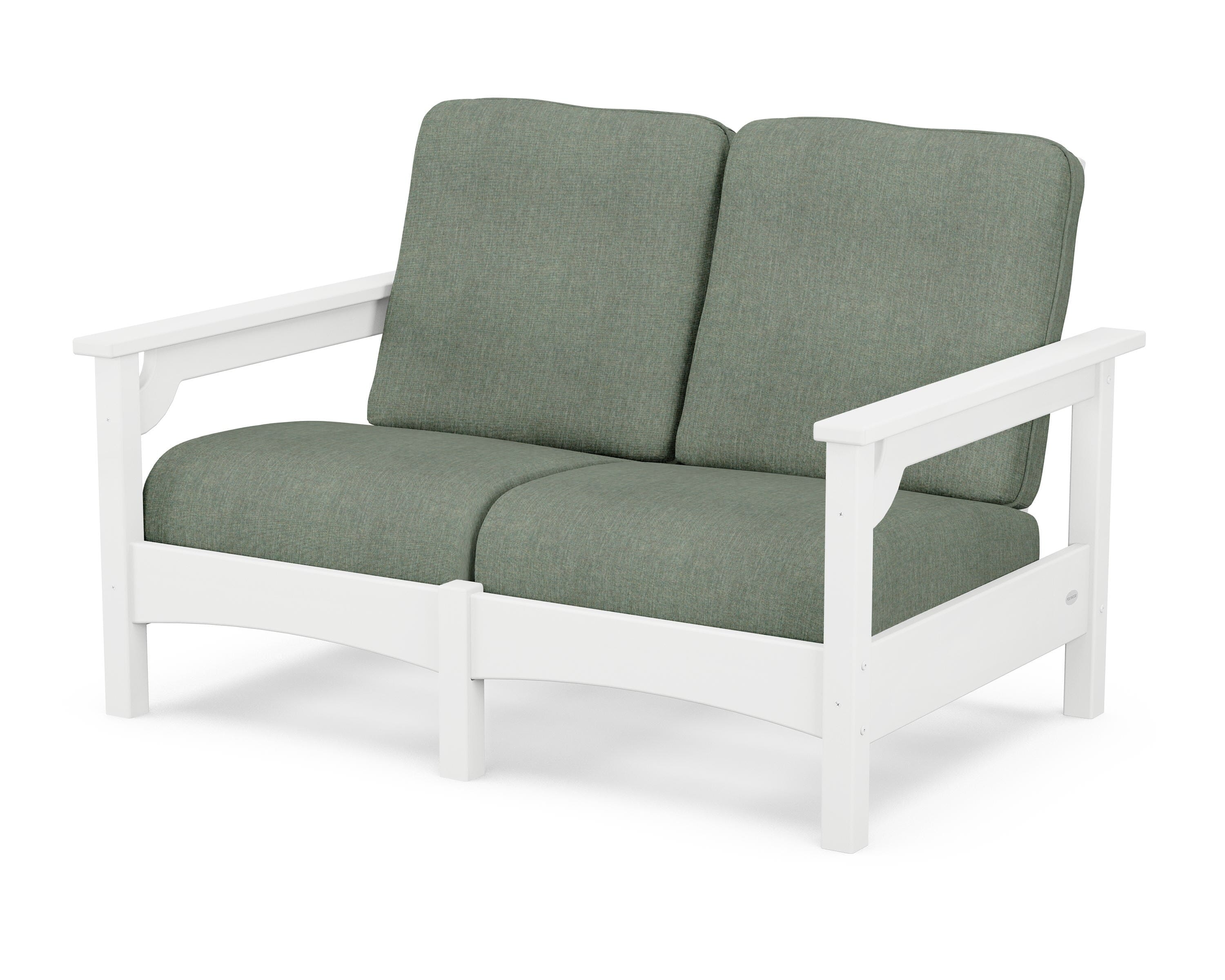 POLYWOOD® Club Loveseat in White / Cast Sage
