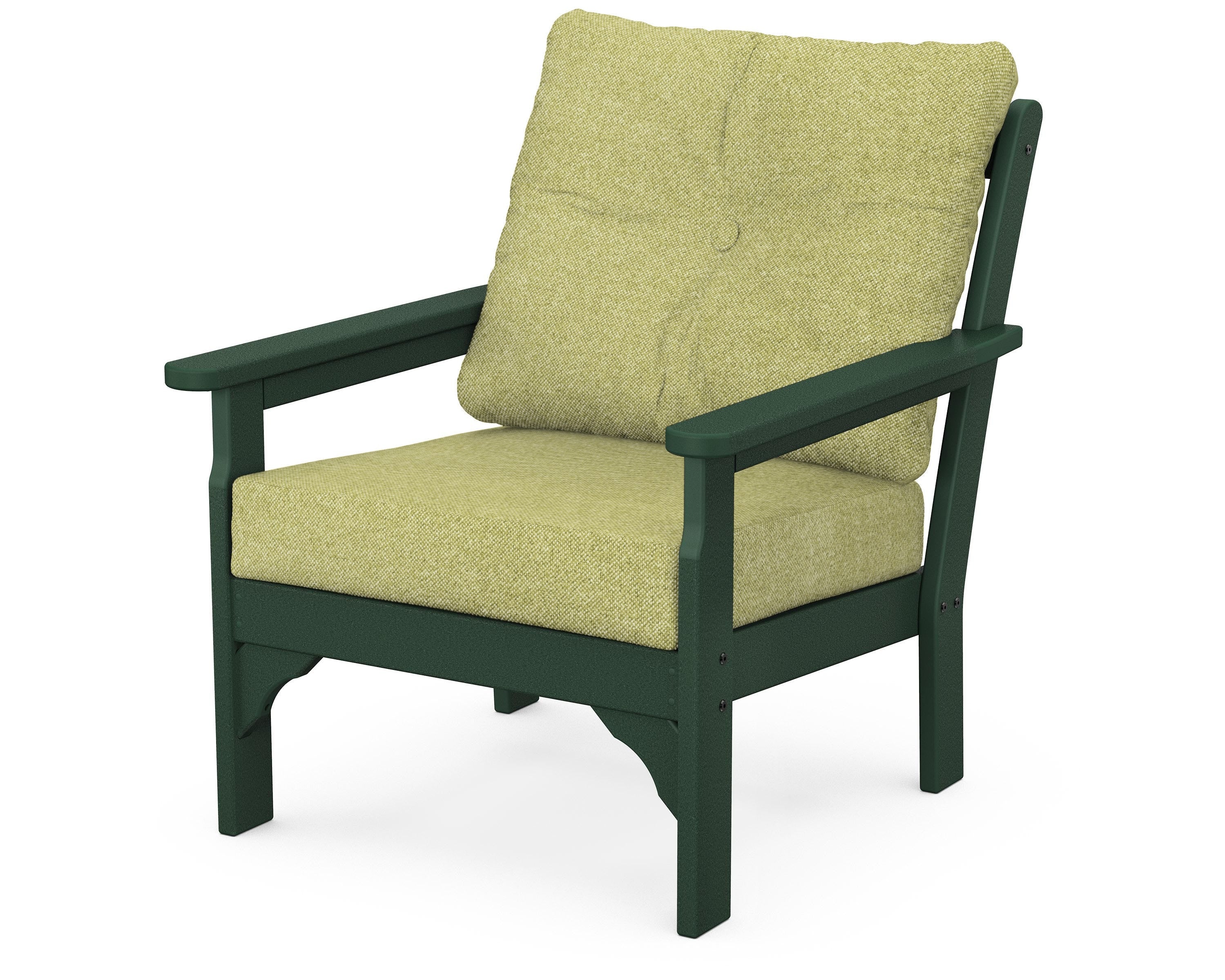 POLYWOOD® Vineyard Deep Seating Chair in Green / Chartreuse Boucle