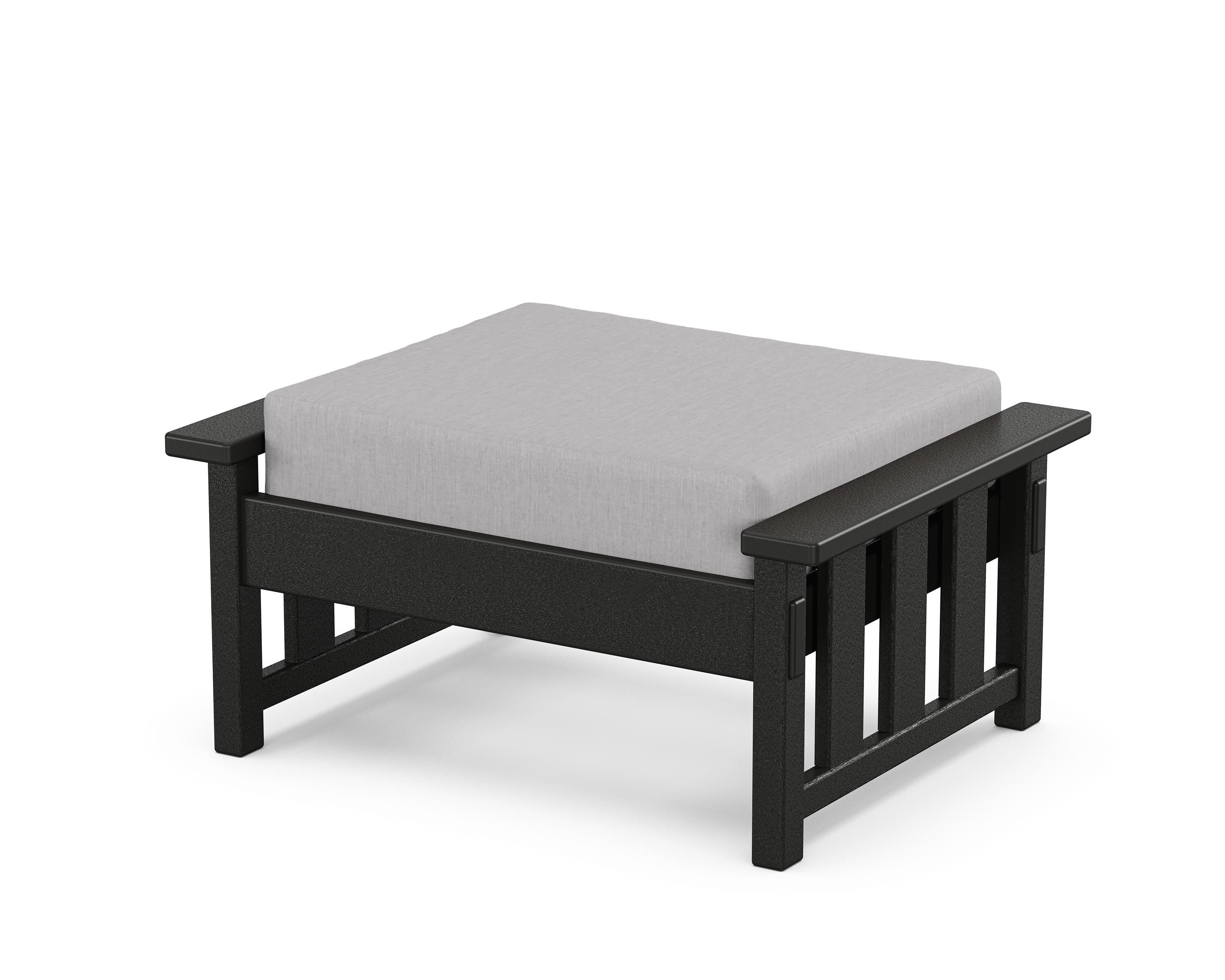 Martha Stewart by POLYWOOD® Acadia Deep Seating Ottoman in Black / Granite