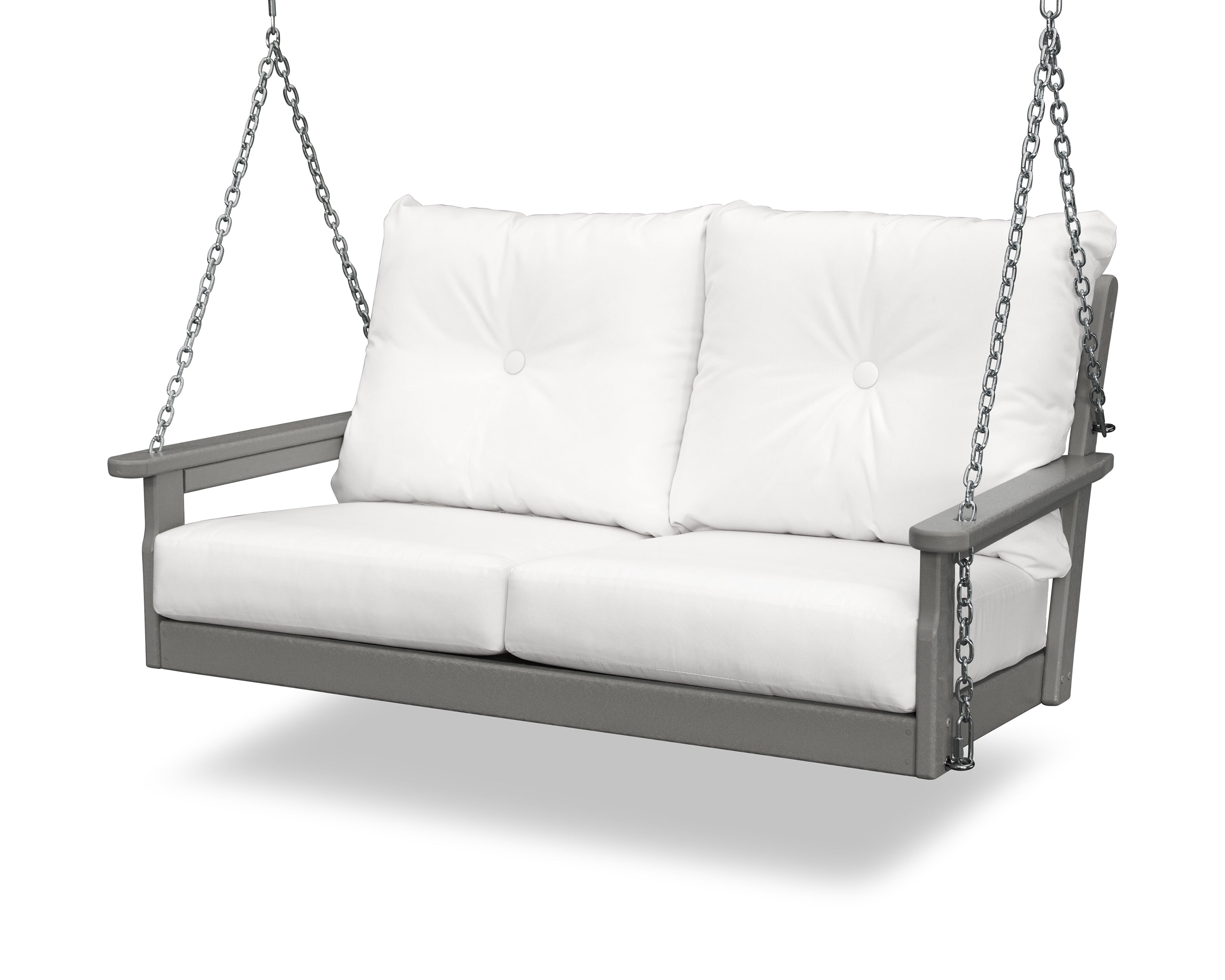 POLYWOOD® Vineyard Deep Seating Swing in Slate Grey / Natural