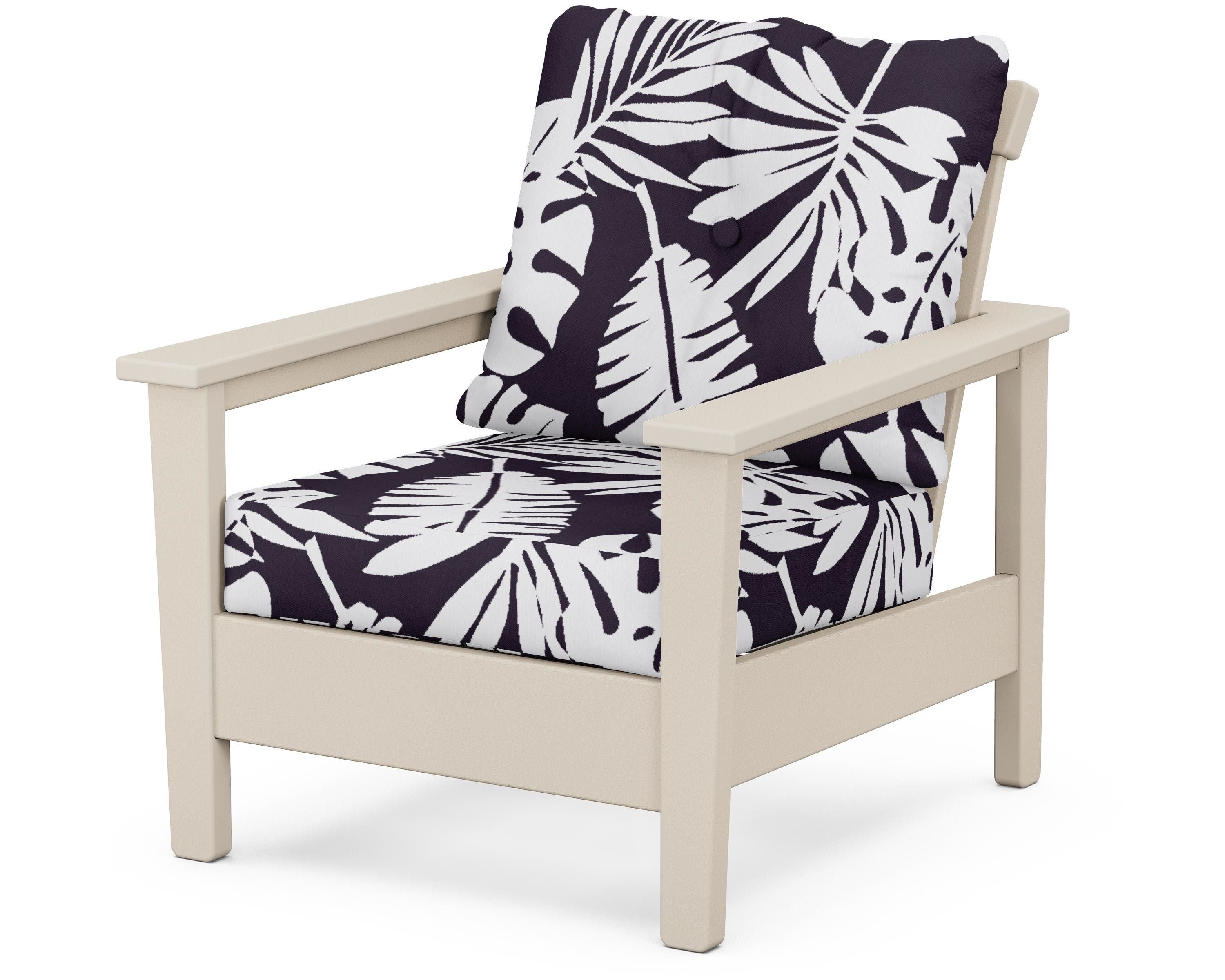 POLYWOOD® Prescott Deep Seating Chair in Sand / Leaf Navy