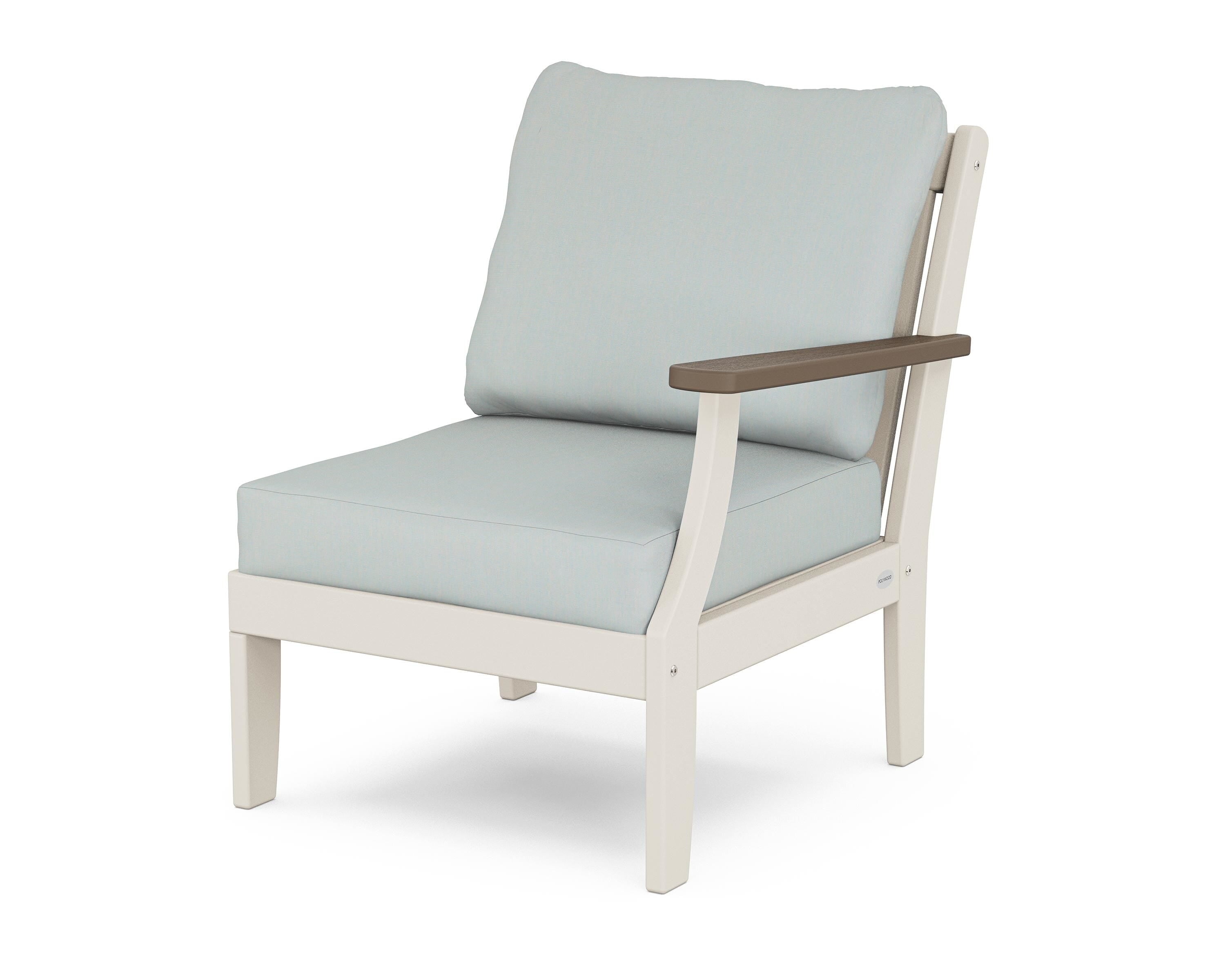 POLYWOOD® Braxton Modular Right Arm Chair in Sand / Kona / Spa