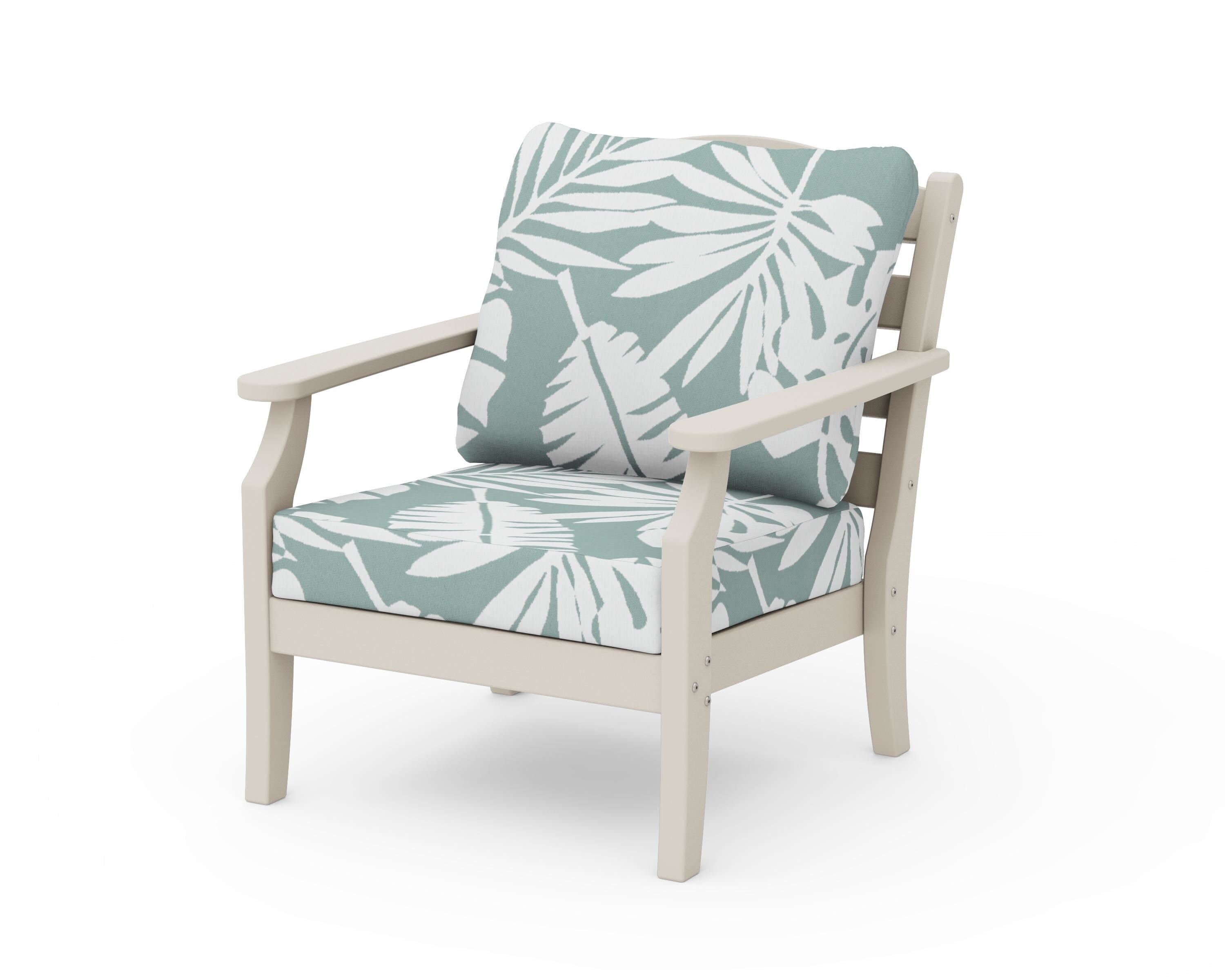 Draper James™ by POLYWOOD® Savannah Deep Seating Chair in Sand / Leaf Glacier Spa