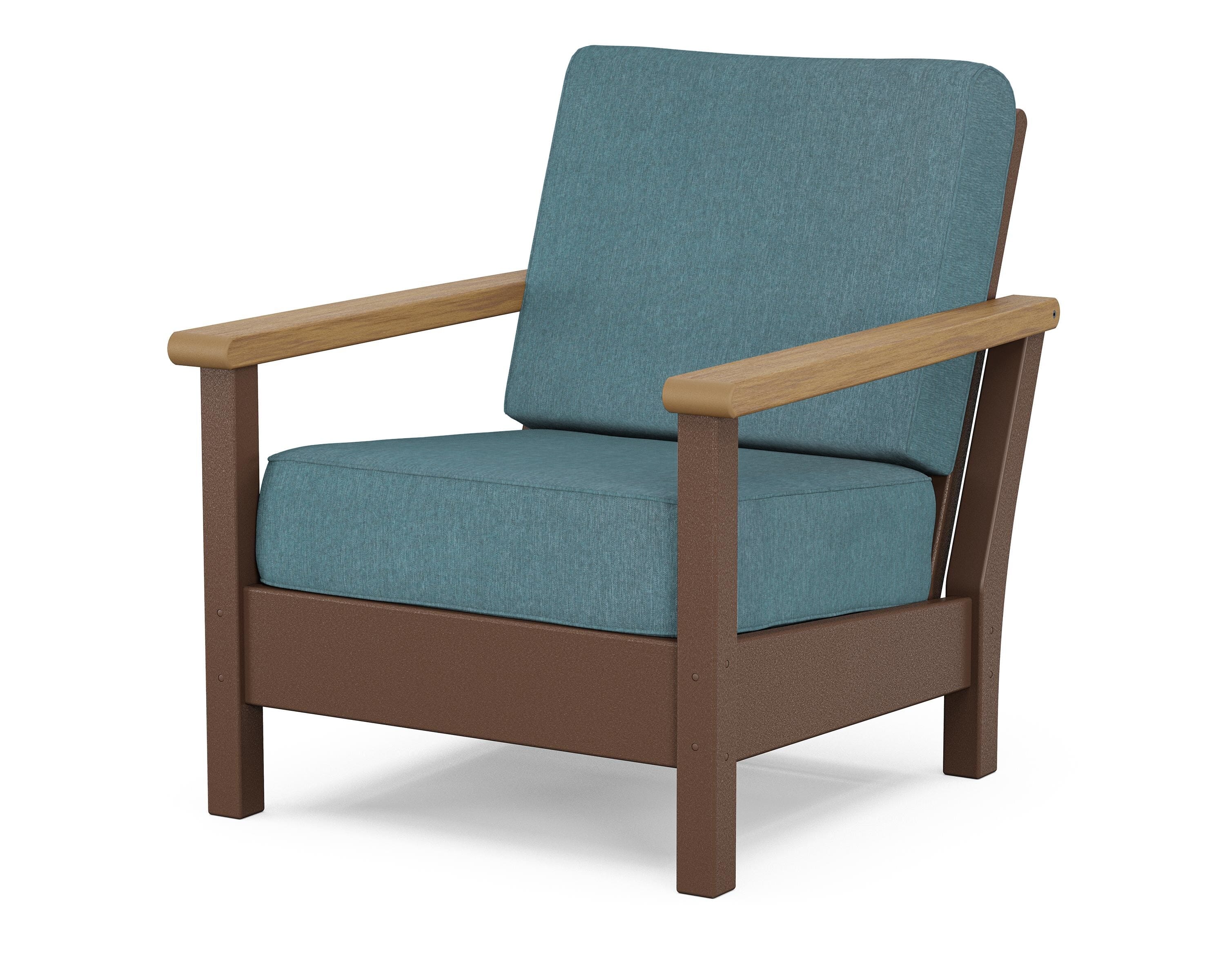 POLYWOOD® Harbour Deep Seating Chair in Mahogany / Natural / Ocean Teal