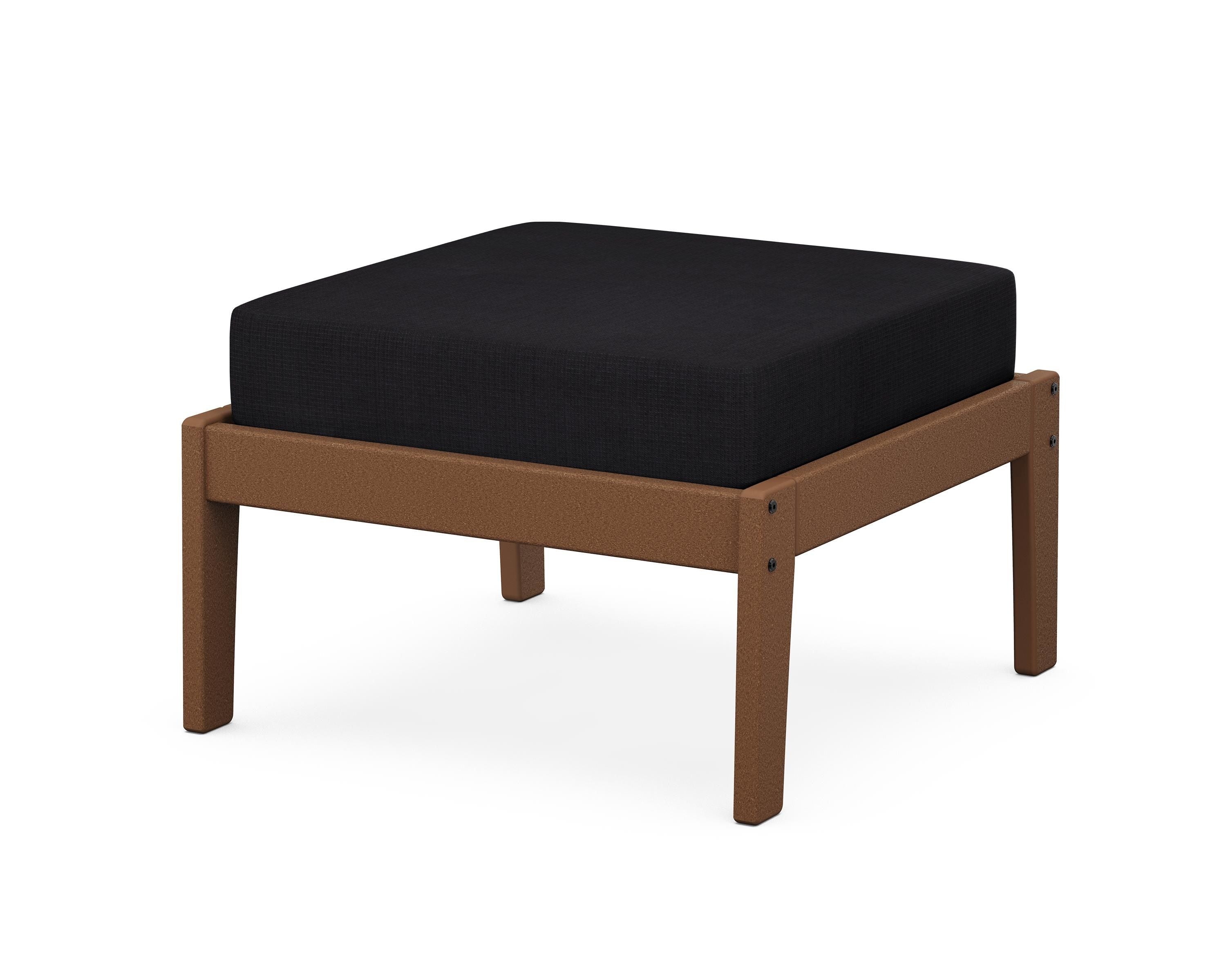 Unbranded Deep Seating Ottoman in Teak / Midnight Linen
