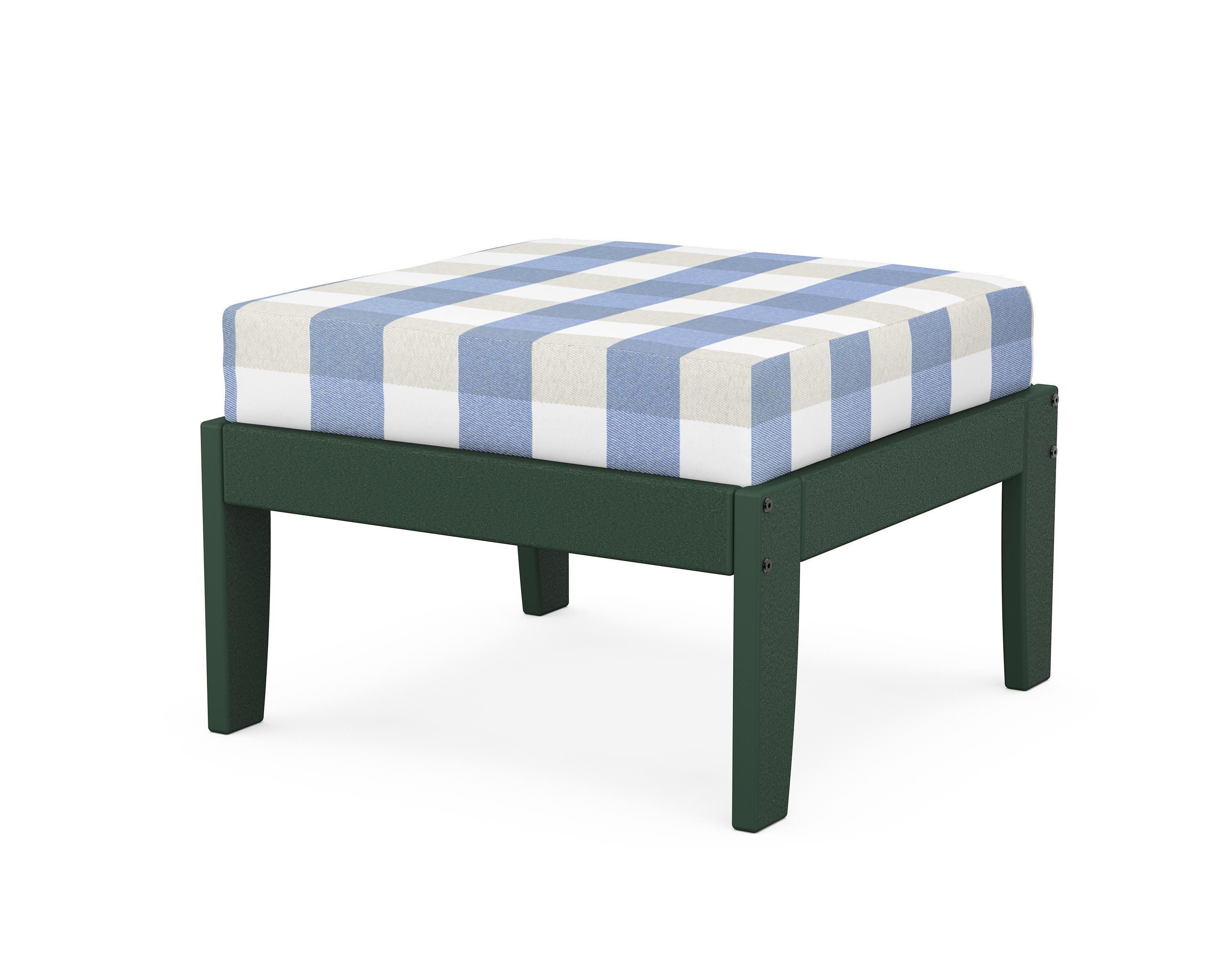 Unbranded Modular Ottoman - Classic in Green / Buffalo Plaid Sky Blue