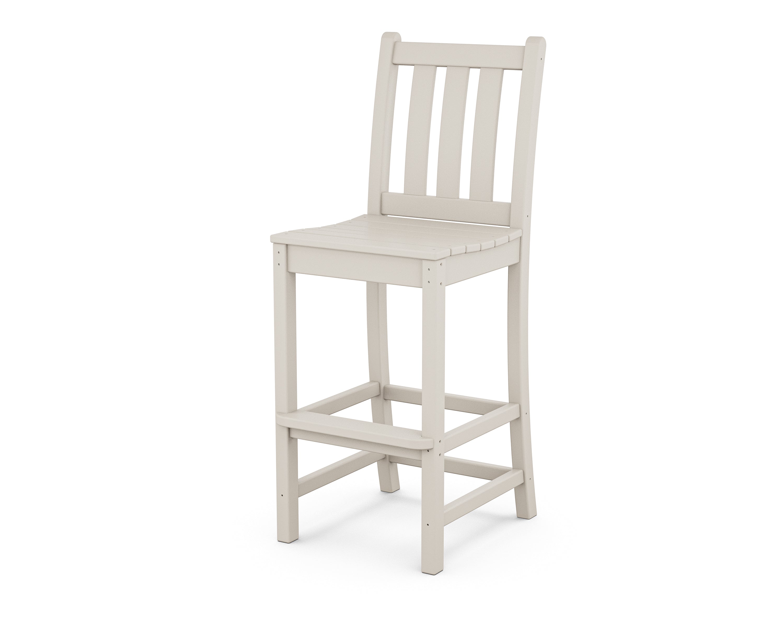 POLYWOOD® Traditional Garden Bar Side Chair in Sand