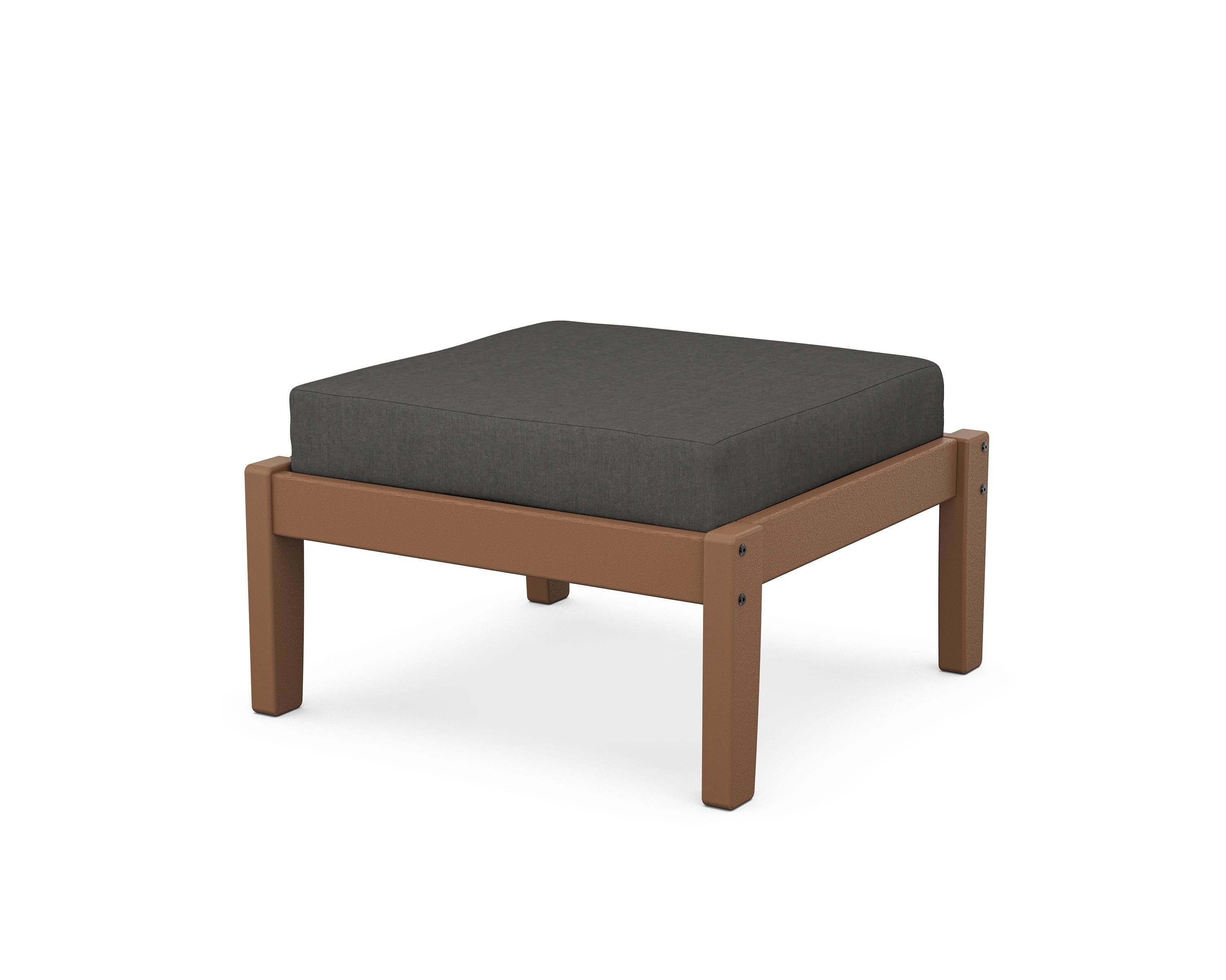 Unbranded Deep Seating Ottoman in Teak / Spectrum Carbon