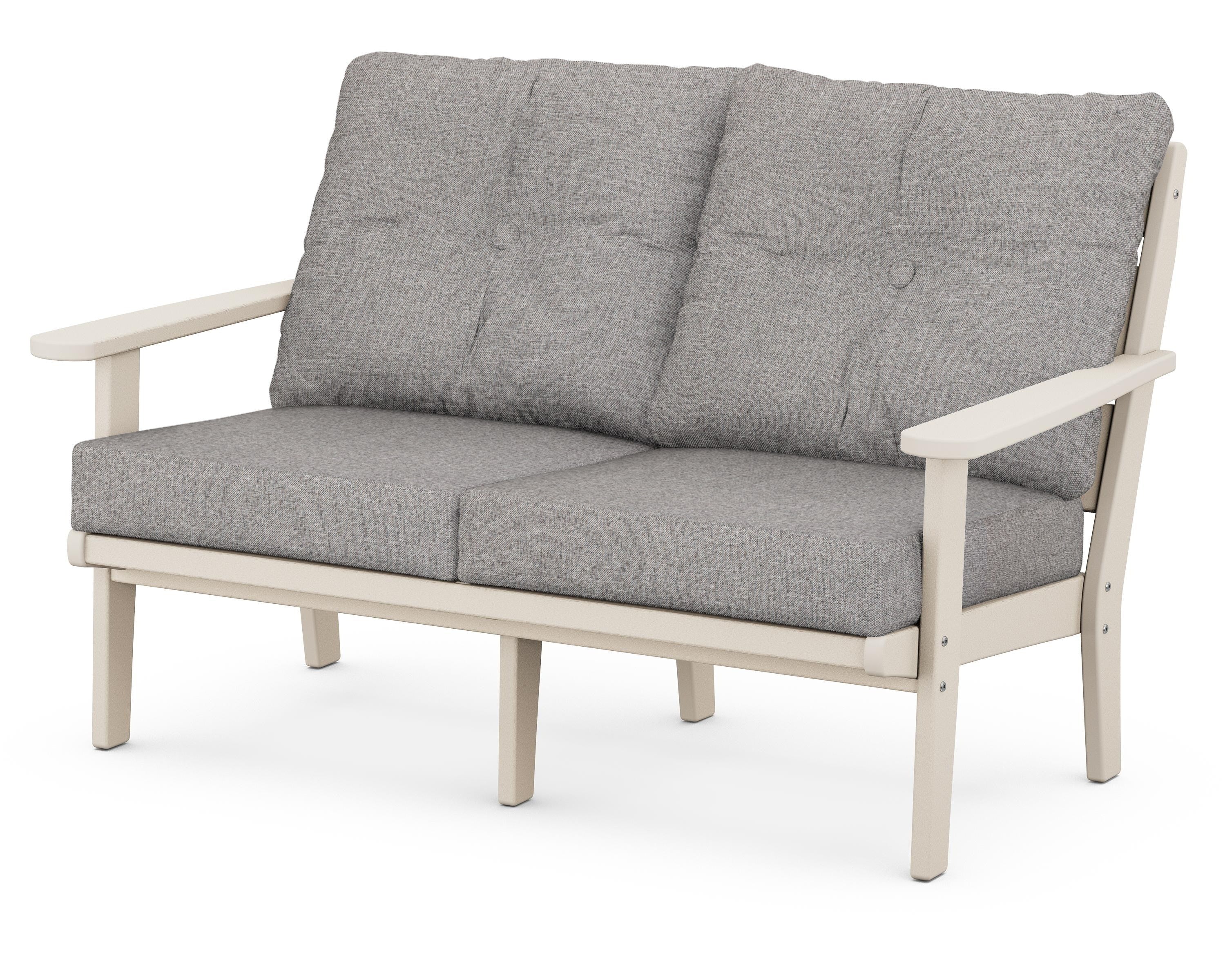 POLYWOOD® Lakeside Deep Seating Loveseat in Sand / Grey Mist