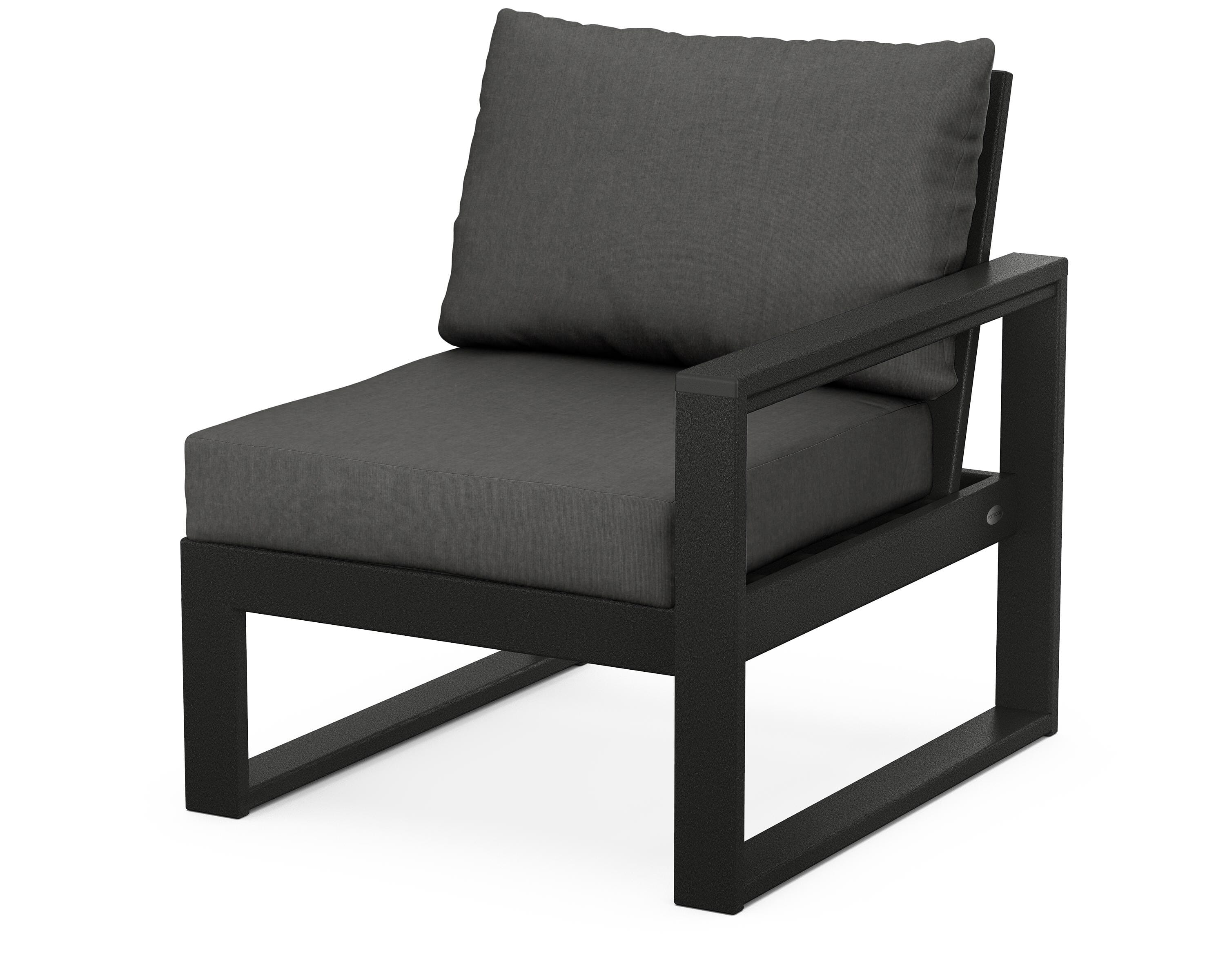 POLYWOOD® EDGE Modular Right Arm Chair in Black / Spectrum Carbon