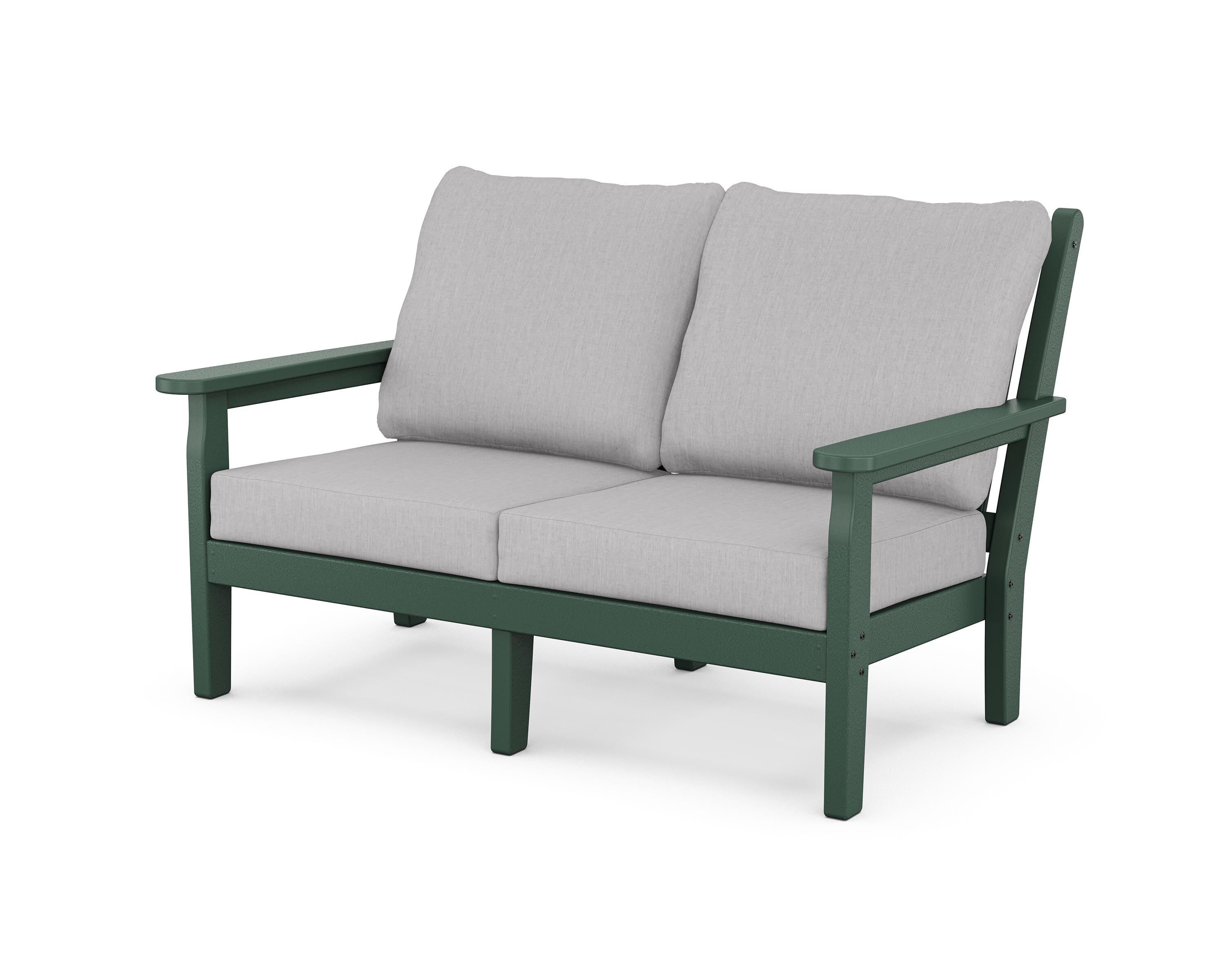 POLYWOOD® Chippendale Deep Seating Loveseat in Green / Granite