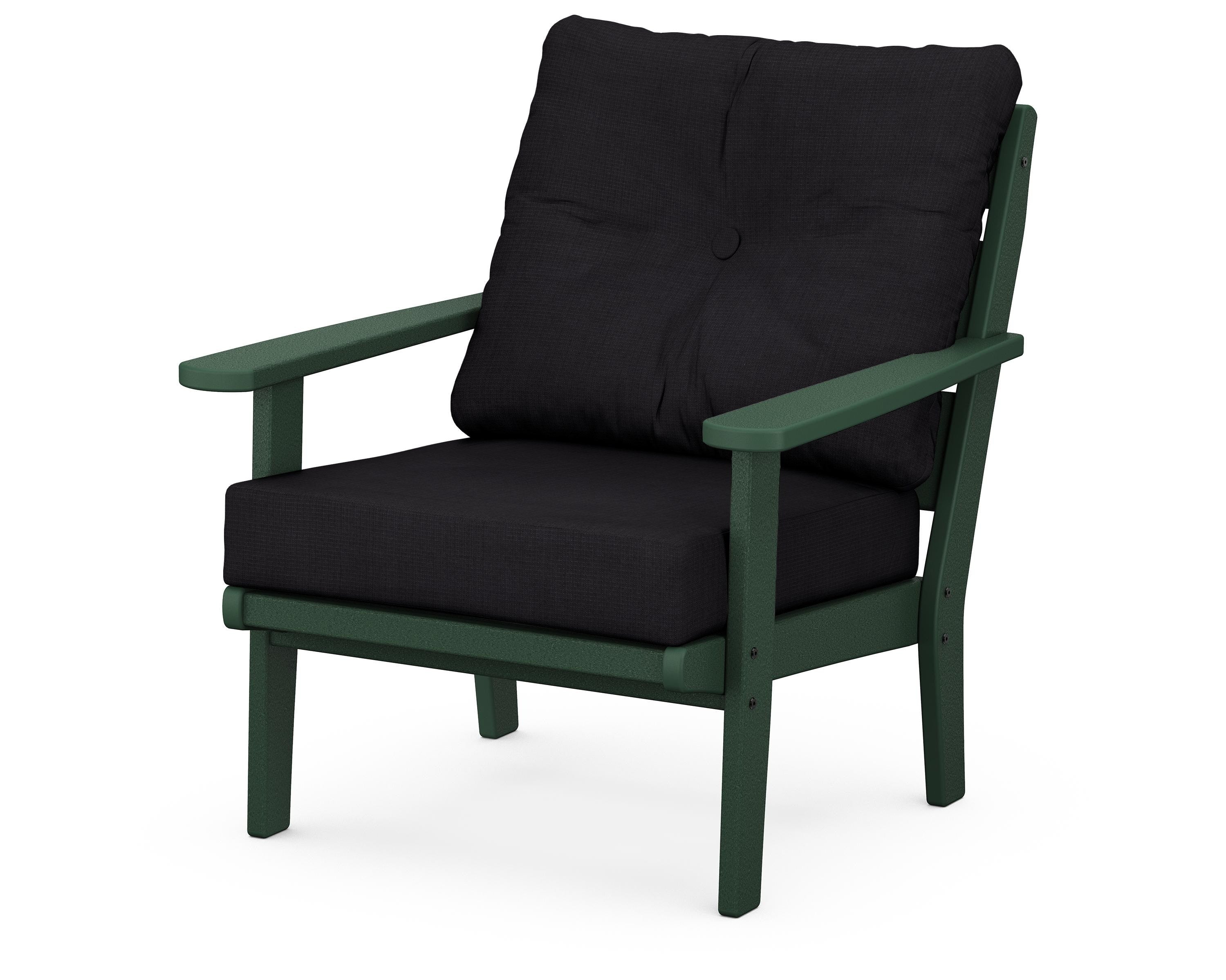 POLYWOOD® Lakeside Deep Seating Chair in Green / Midnight Linen