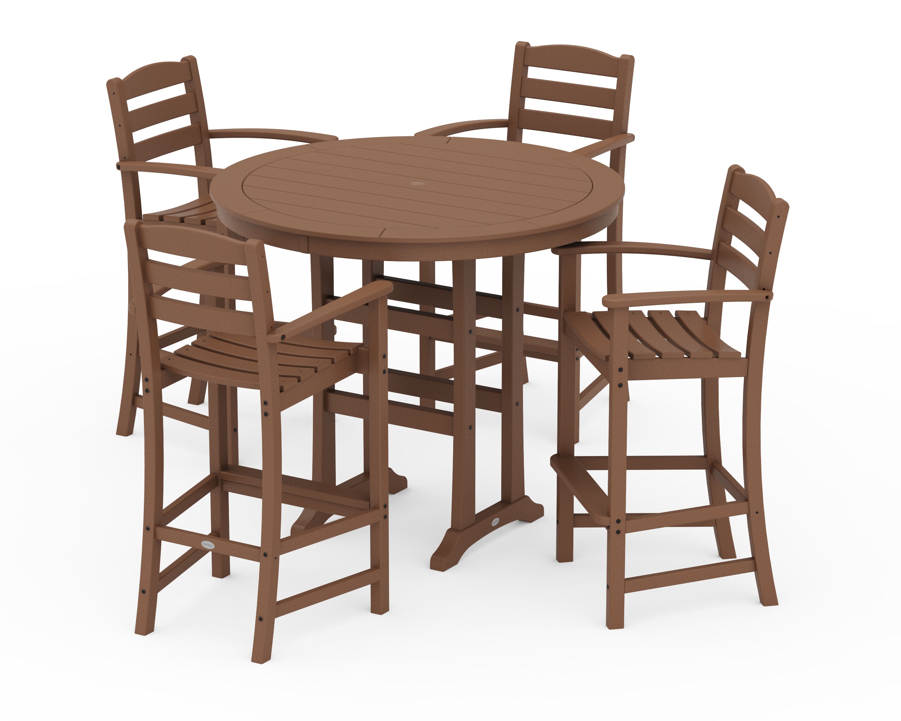 POLYWOOD® La Casa Café 5-Piece Bar Dining Set in Teak