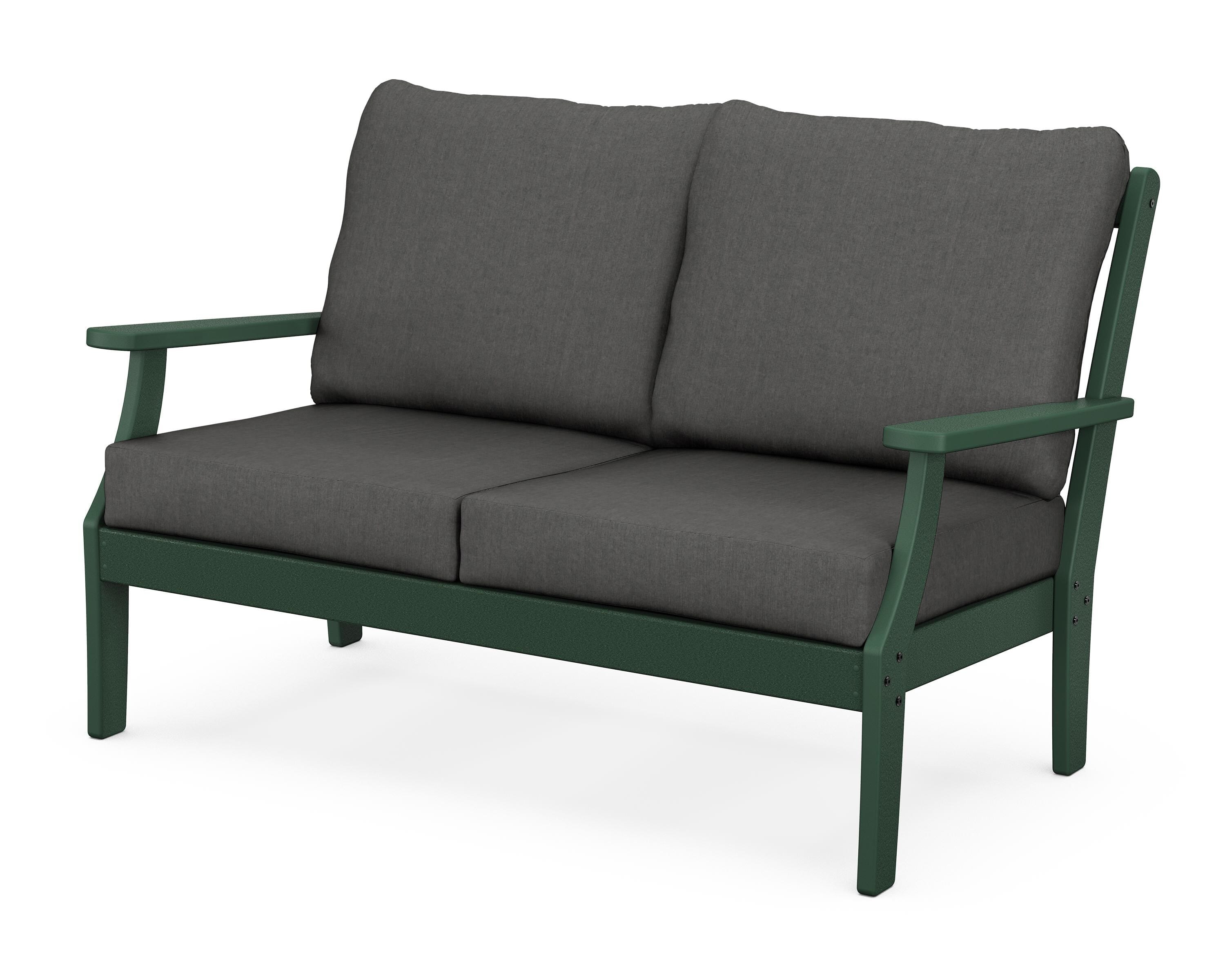 POLYWOOD® Braxton Deep Seating Loveseat in Green / Spectrum Carbon
