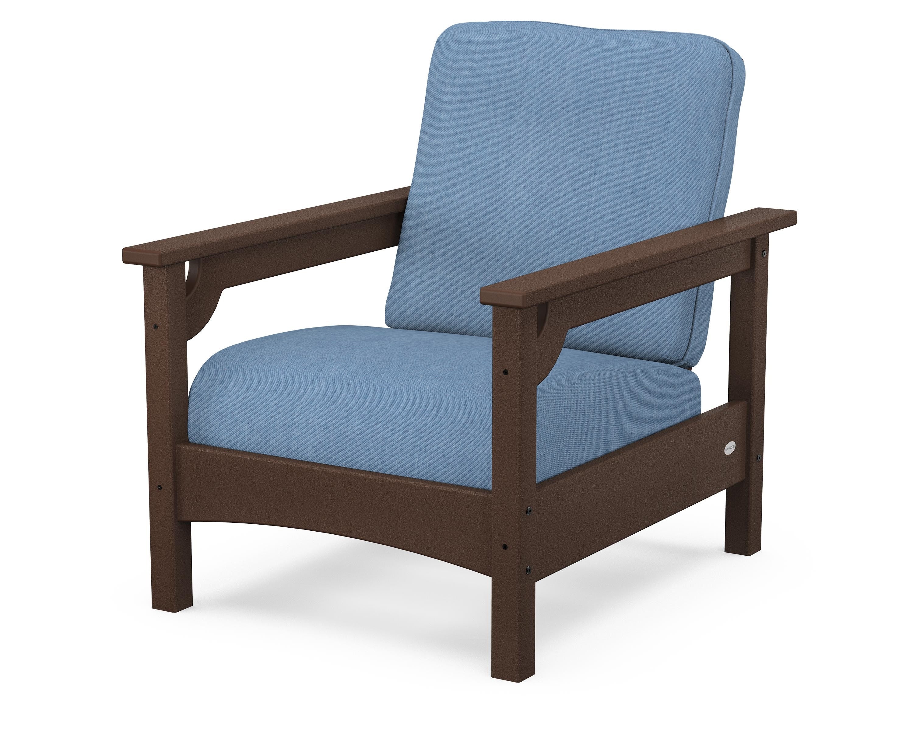 POLYWOOD® Club Chair in Mahogany / Sky Blue
