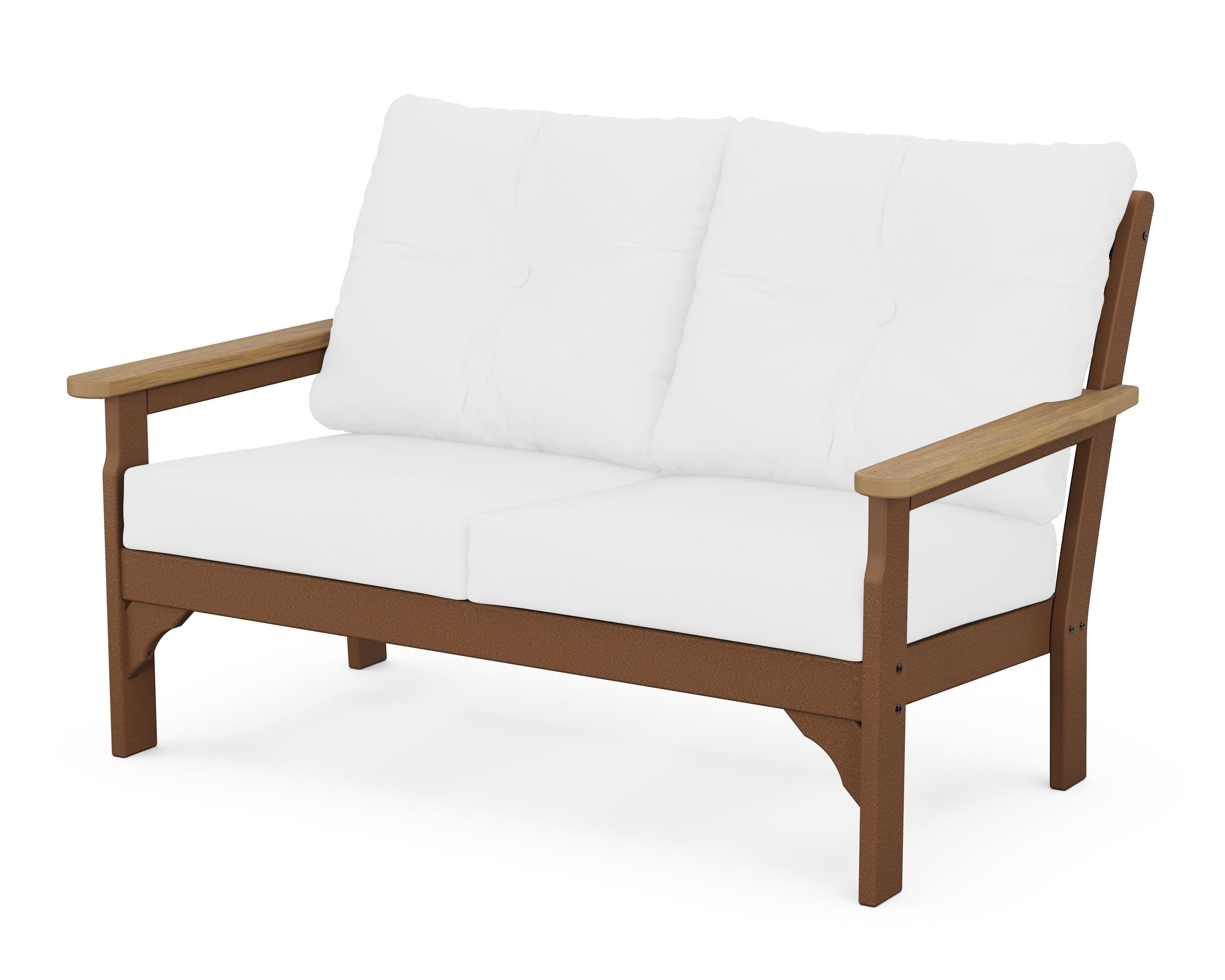 POLYWOOD® Vineyard Deep Seating Loveseat in Teak / Natural / Natural