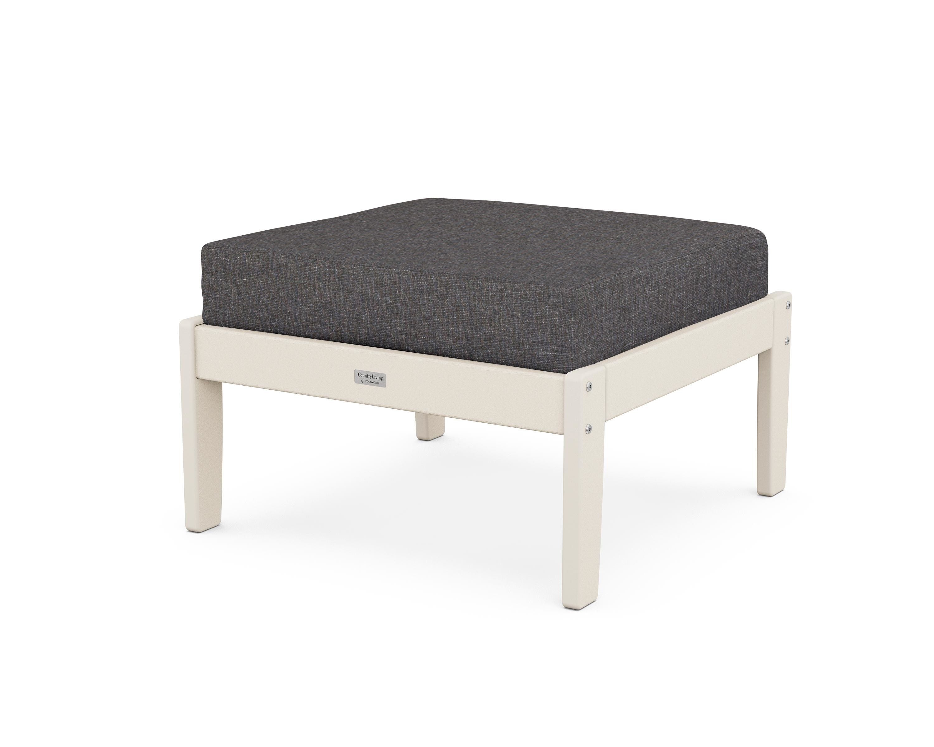 Country Living Cottage Deep Seating Ottoman in Sand / Ash Charcoal