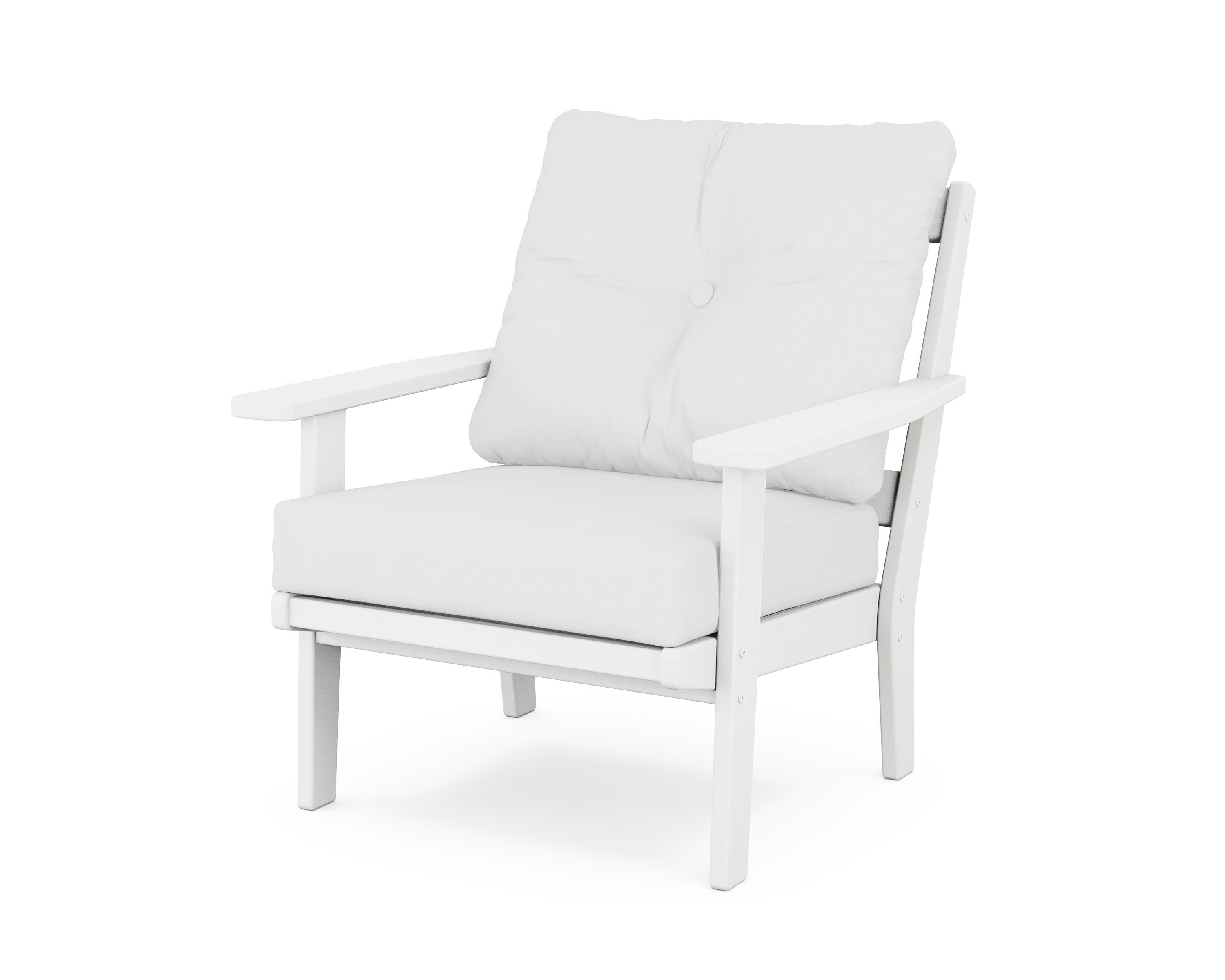 POLYWOOD® Oxford Deep Seating Chair in White / Natural