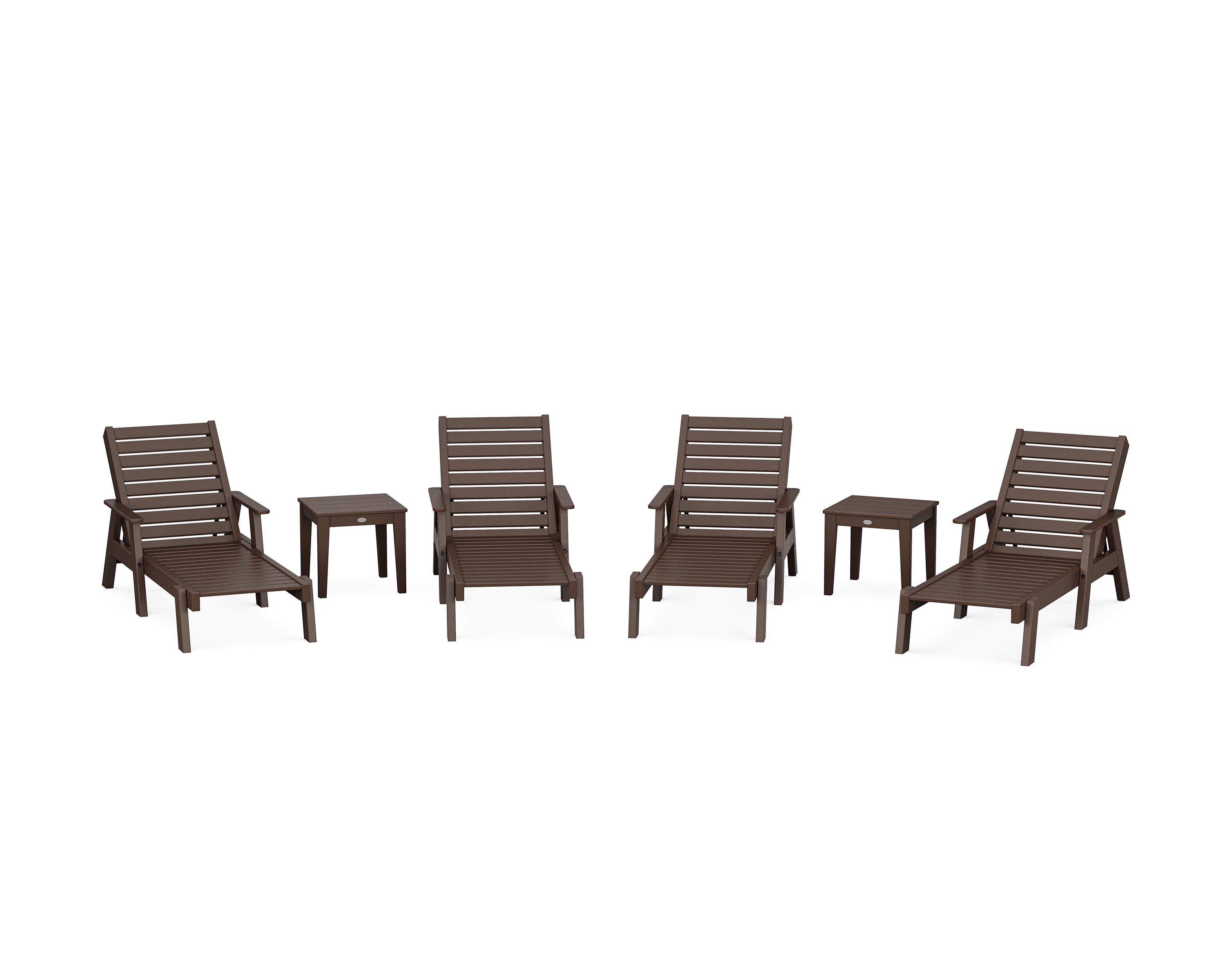 POLYWOOD® Captain Chaise 6-Piece Set with Arms in Mahogany
