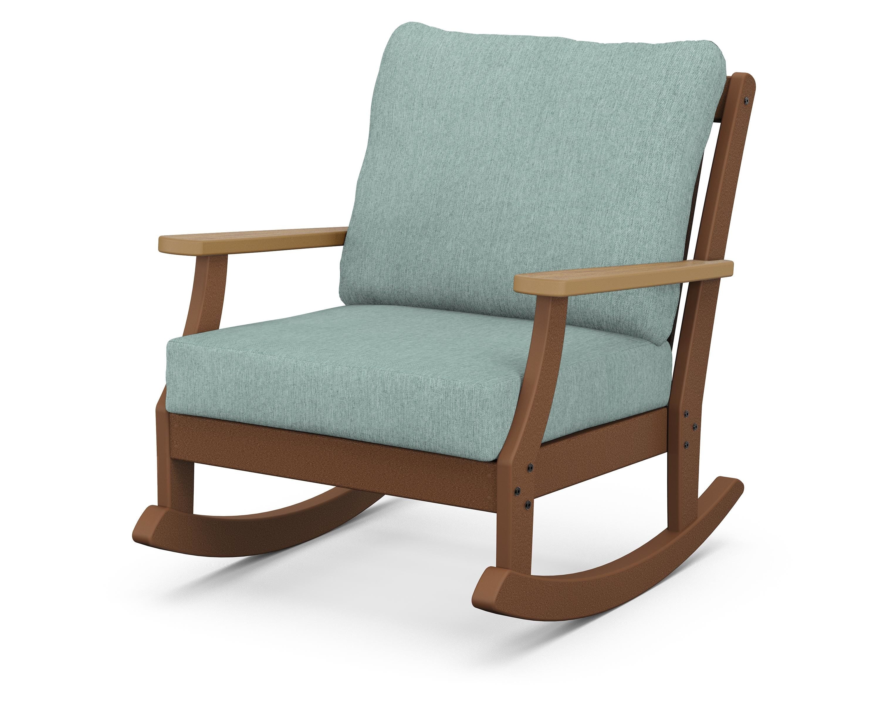 POLYWOOD® Braxton Deep Seating Rocking Chair in Teak / Natural / Glacier Spa