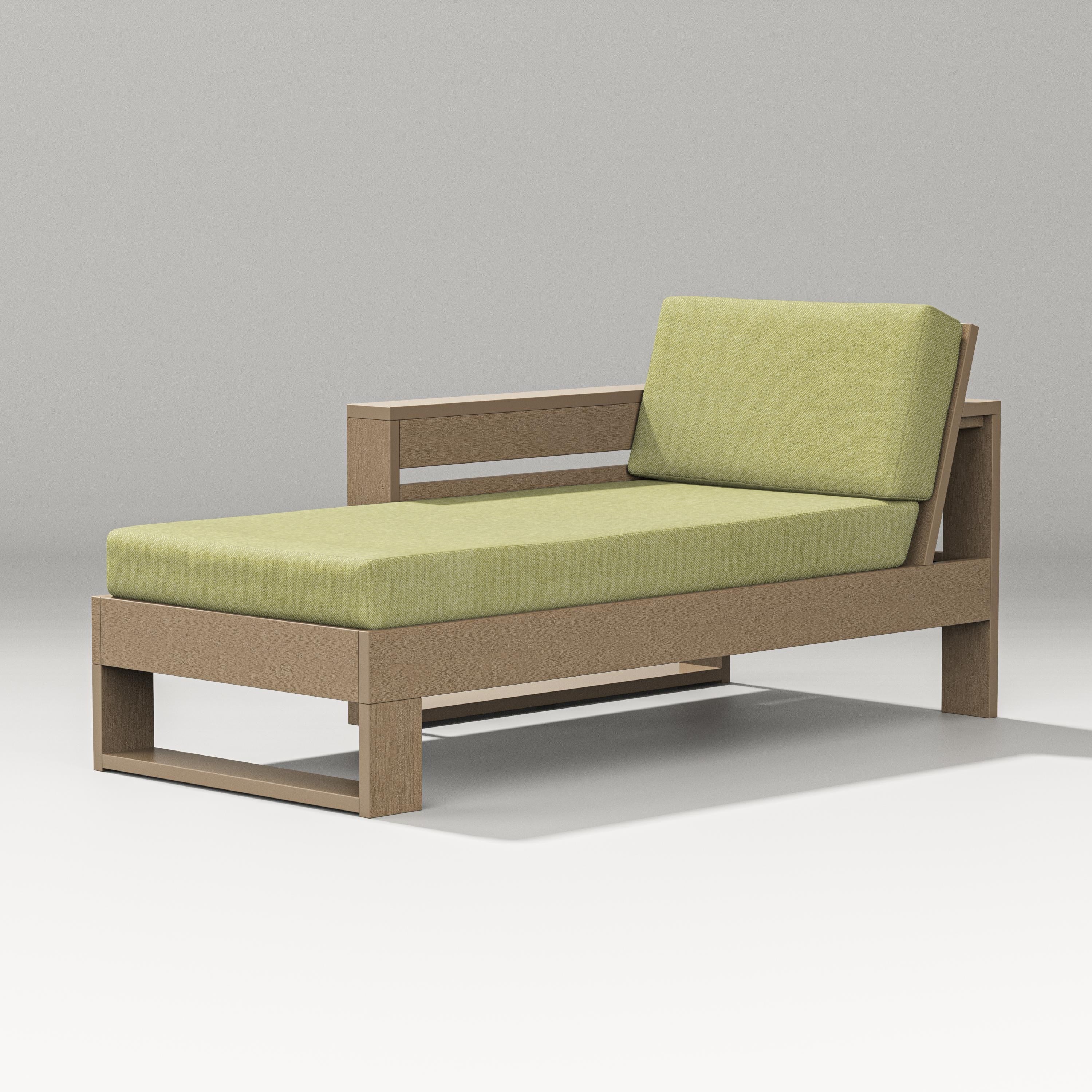 PW Designer Series Latitude Modular Left Arm Chaise in Vintage Sahara / Chartreuse Boucle