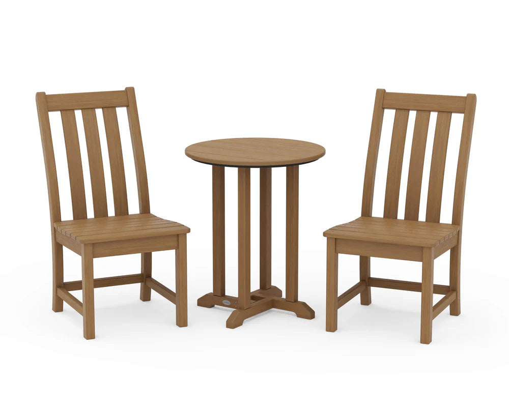 Vineyard Side Chair 3-Piece Round Dining Set