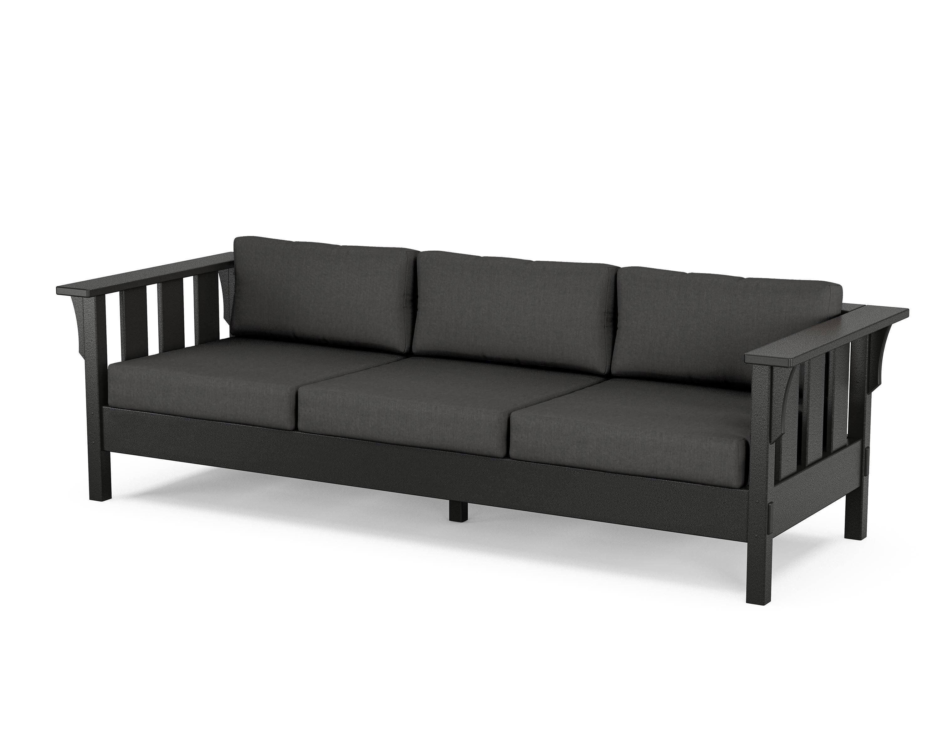 Martha Stewart by POLYWOOD® Acadia Deep Seating Sofa in Black / Spectrum Carbon