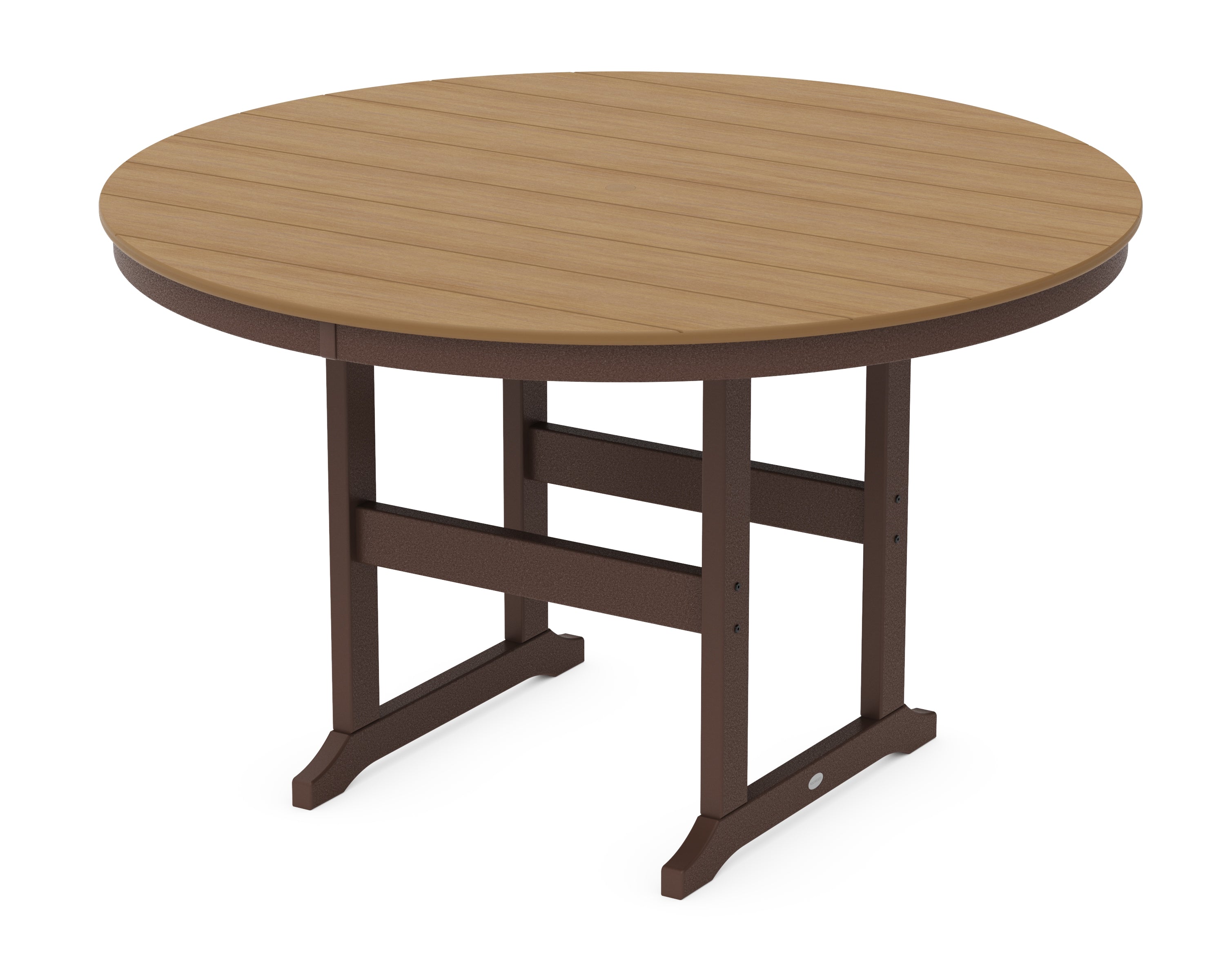 POLYWOOD® 60" Round Farmhouse Counter Table in Mahogany / Natural