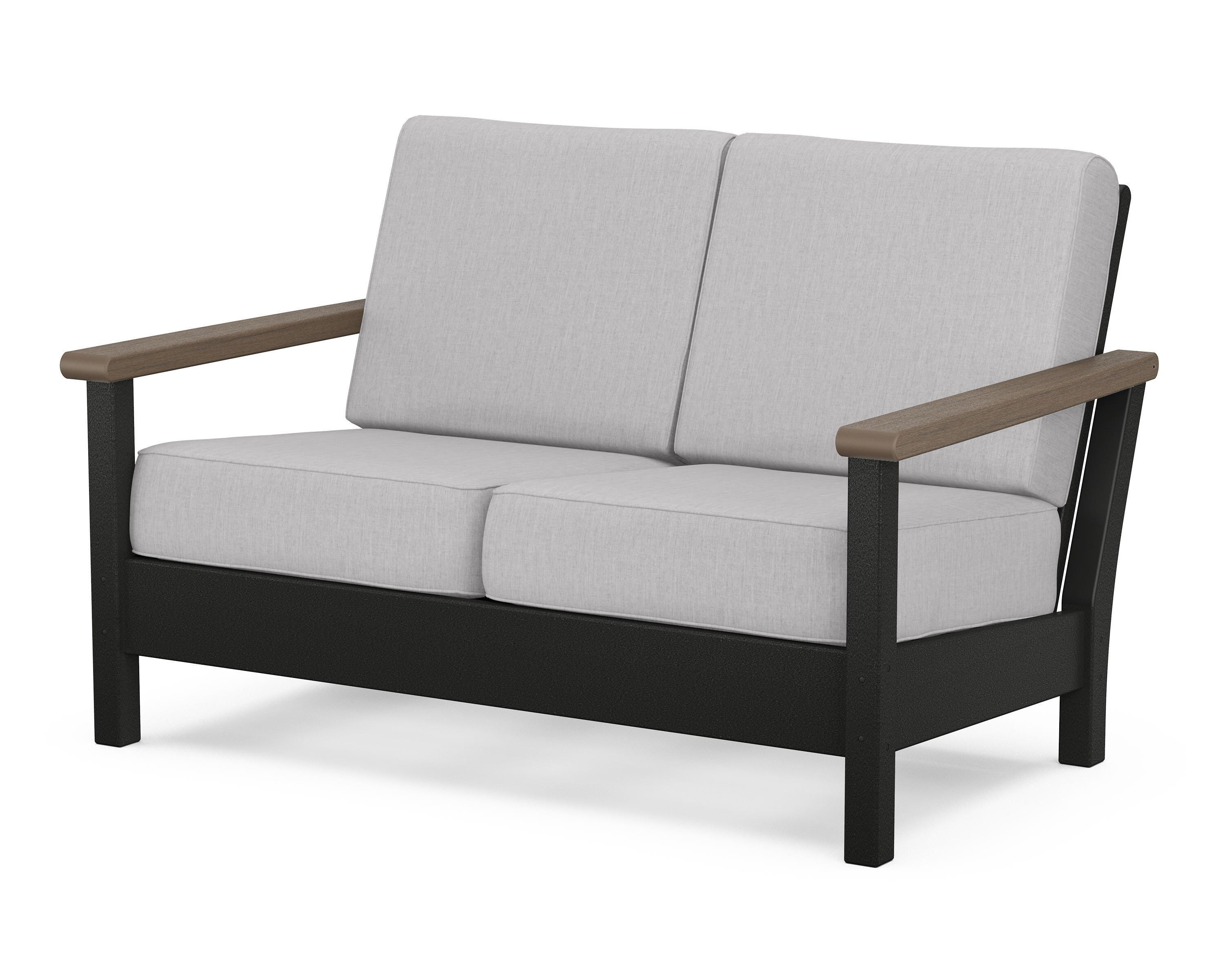 POLYWOOD® Harbour Deep Seating Loveseat in Black / Kona / Granite