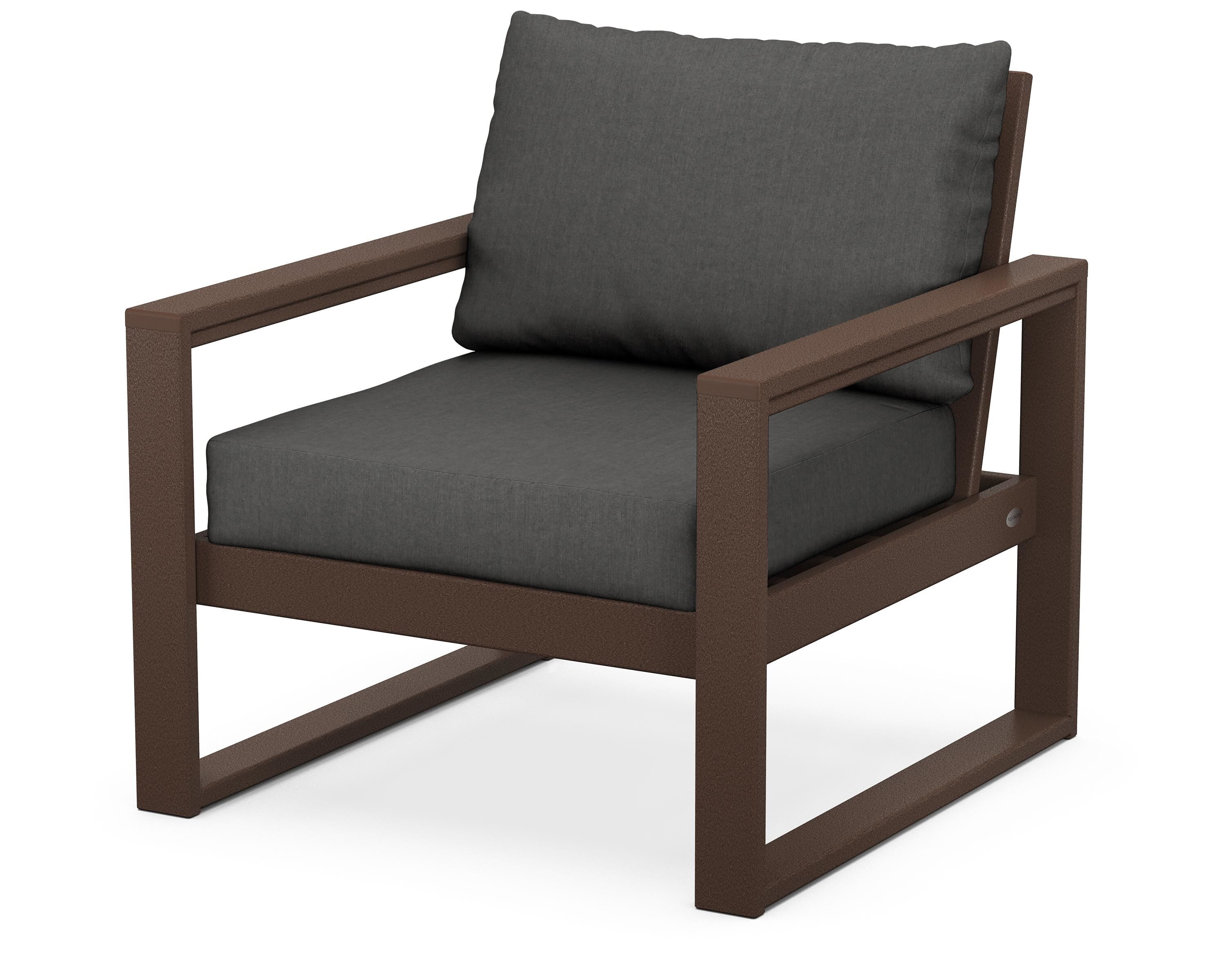POLYWOOD® EDGE Club Chair in Mahogany / Spectrum Carbon