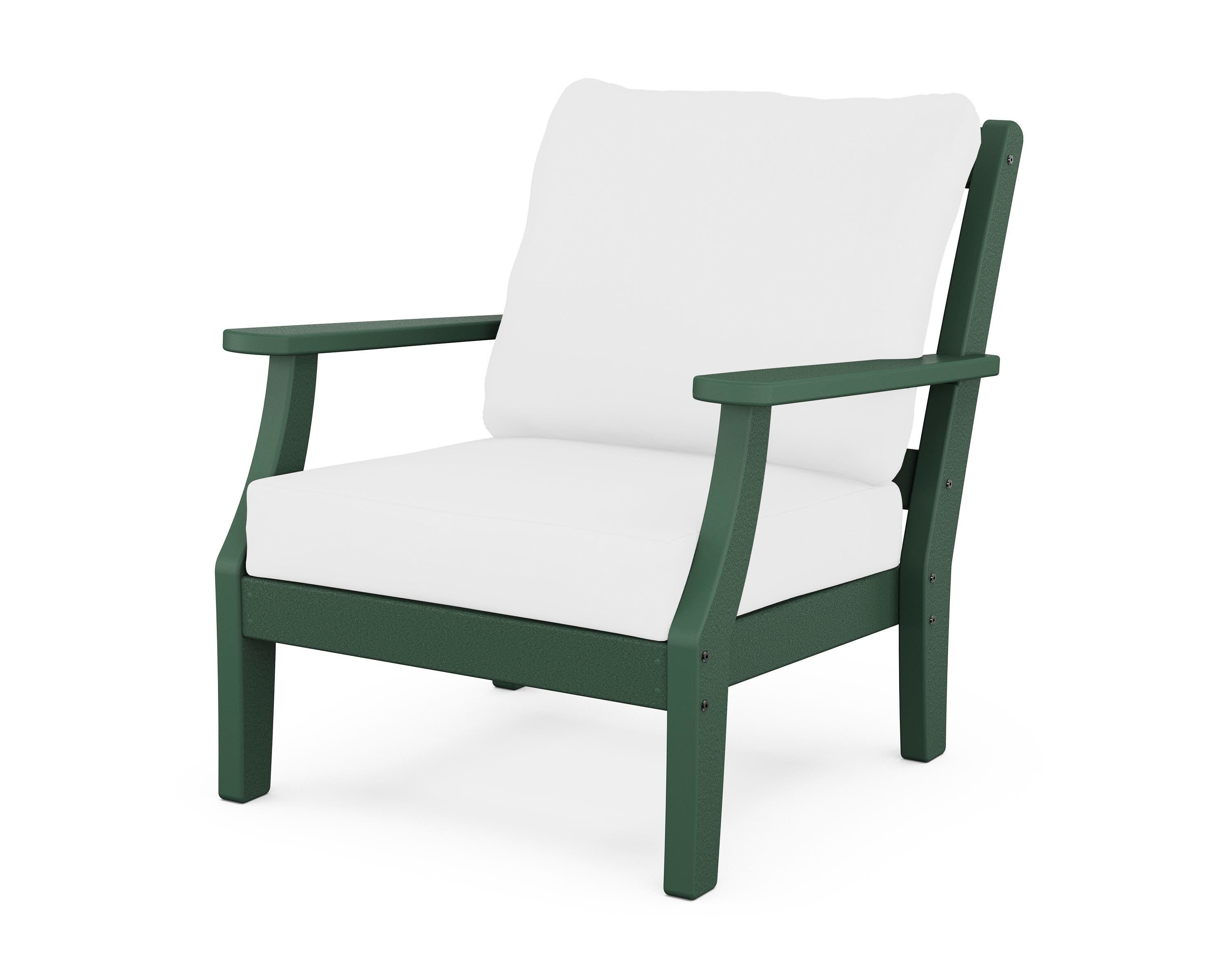 Martha Stewart by POLYWOOD® Chinoiserie Deep Seating Chair in Green / Natural