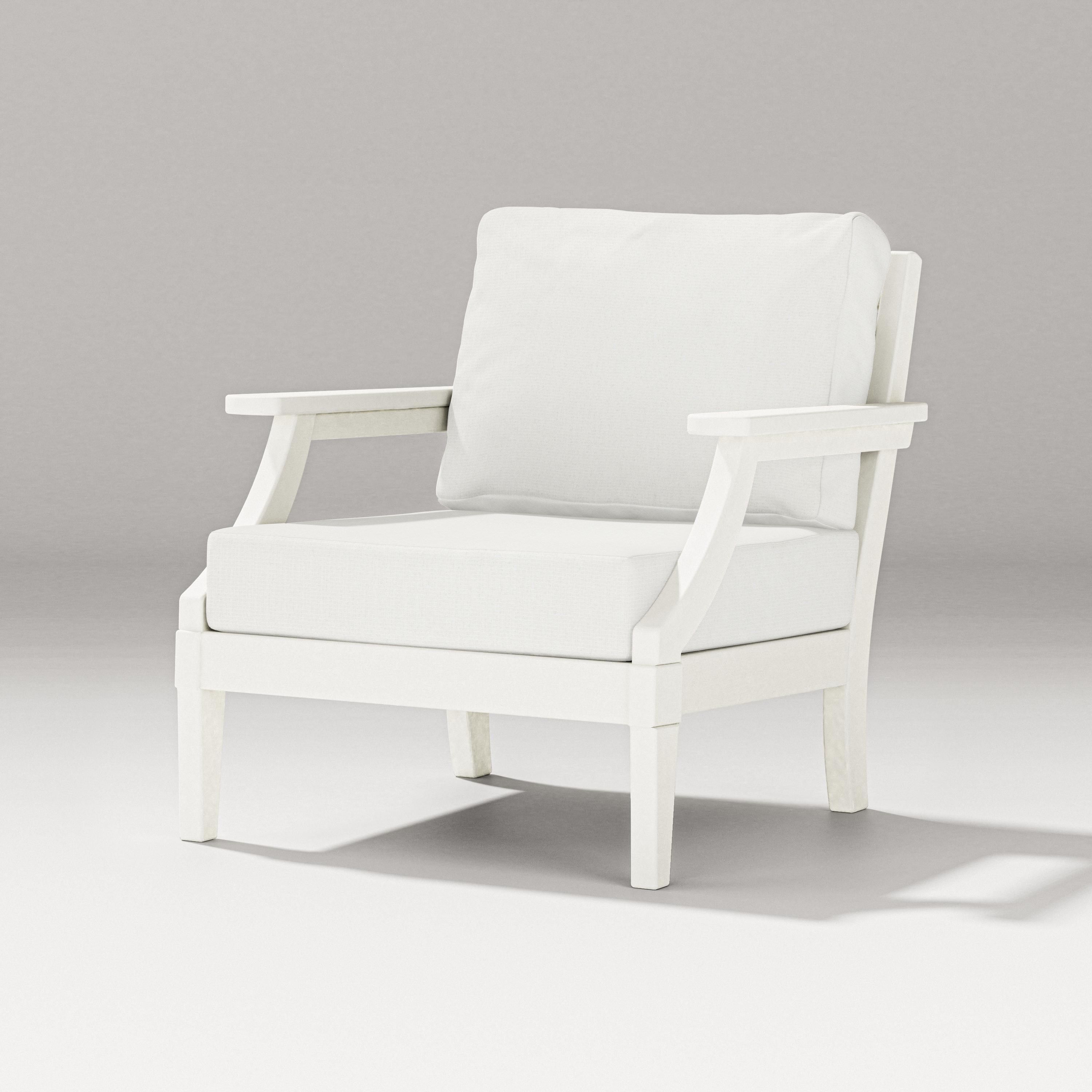 PW Designer Series Estate Lounge Chair in Vintage White / Natural Linen