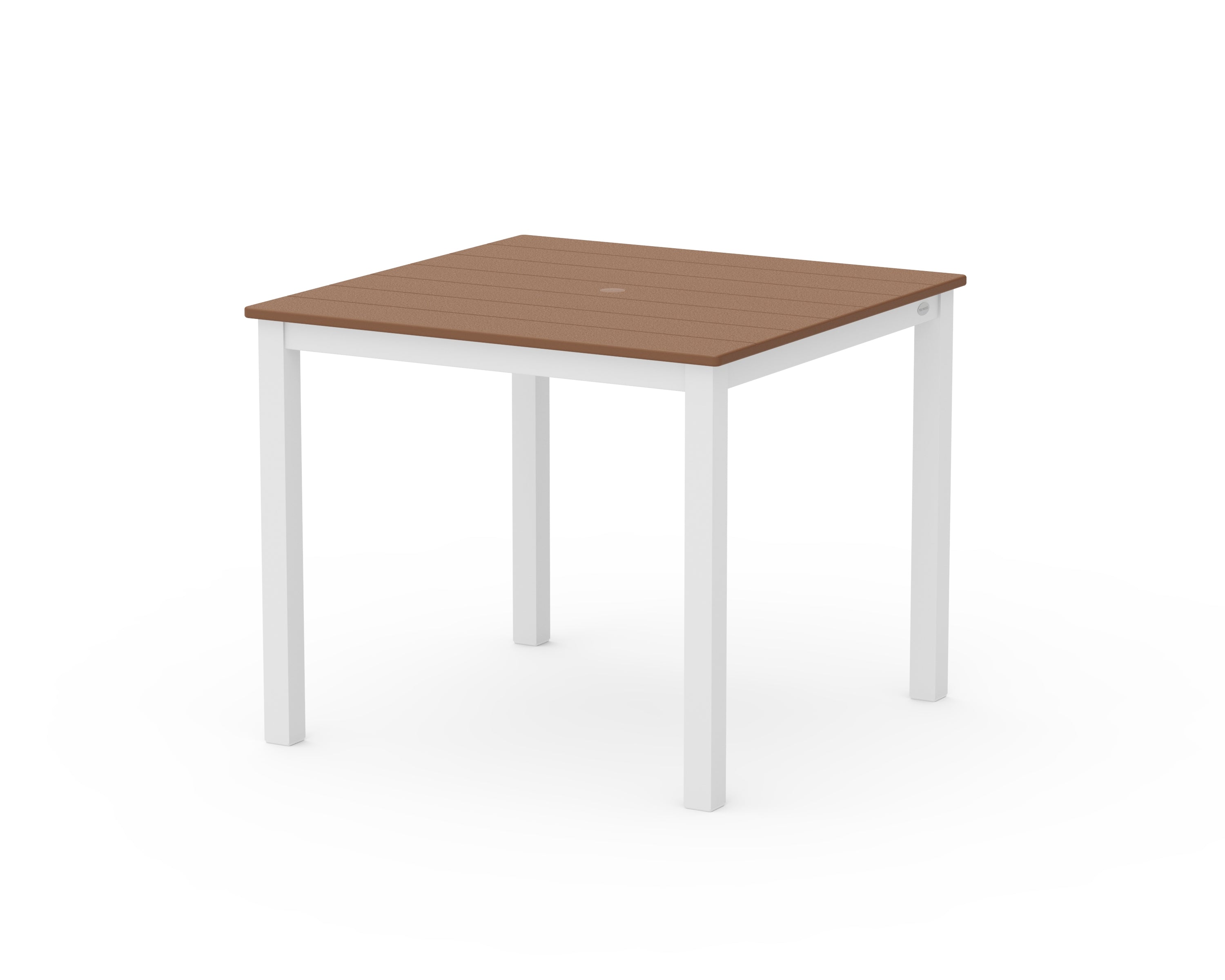 POLYWOOD® Main Street 36" x 36" Dining Table in White / Teak