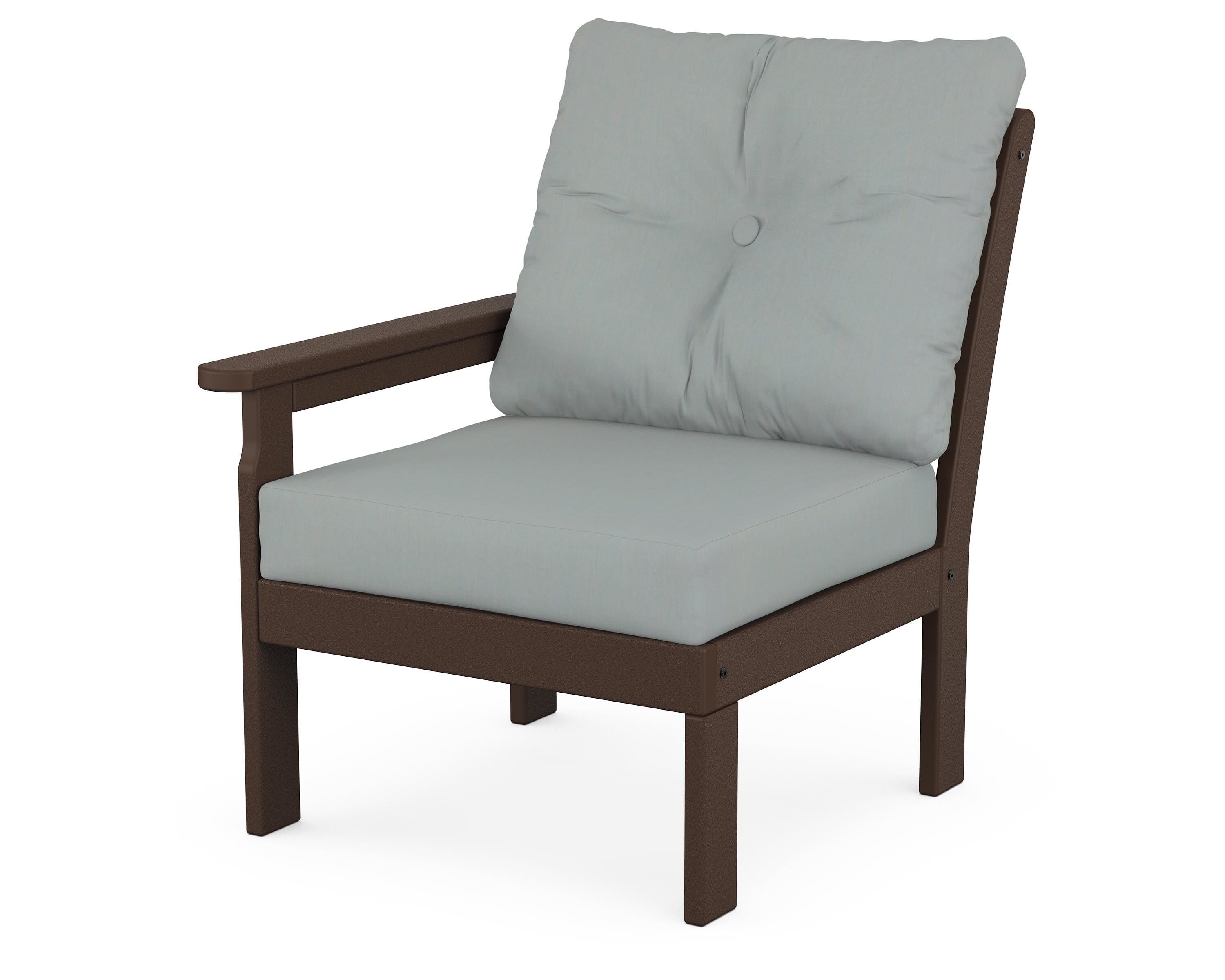 POLYWOOD® Vineyard Modular Left Arm Chair in Mahogany / Spa