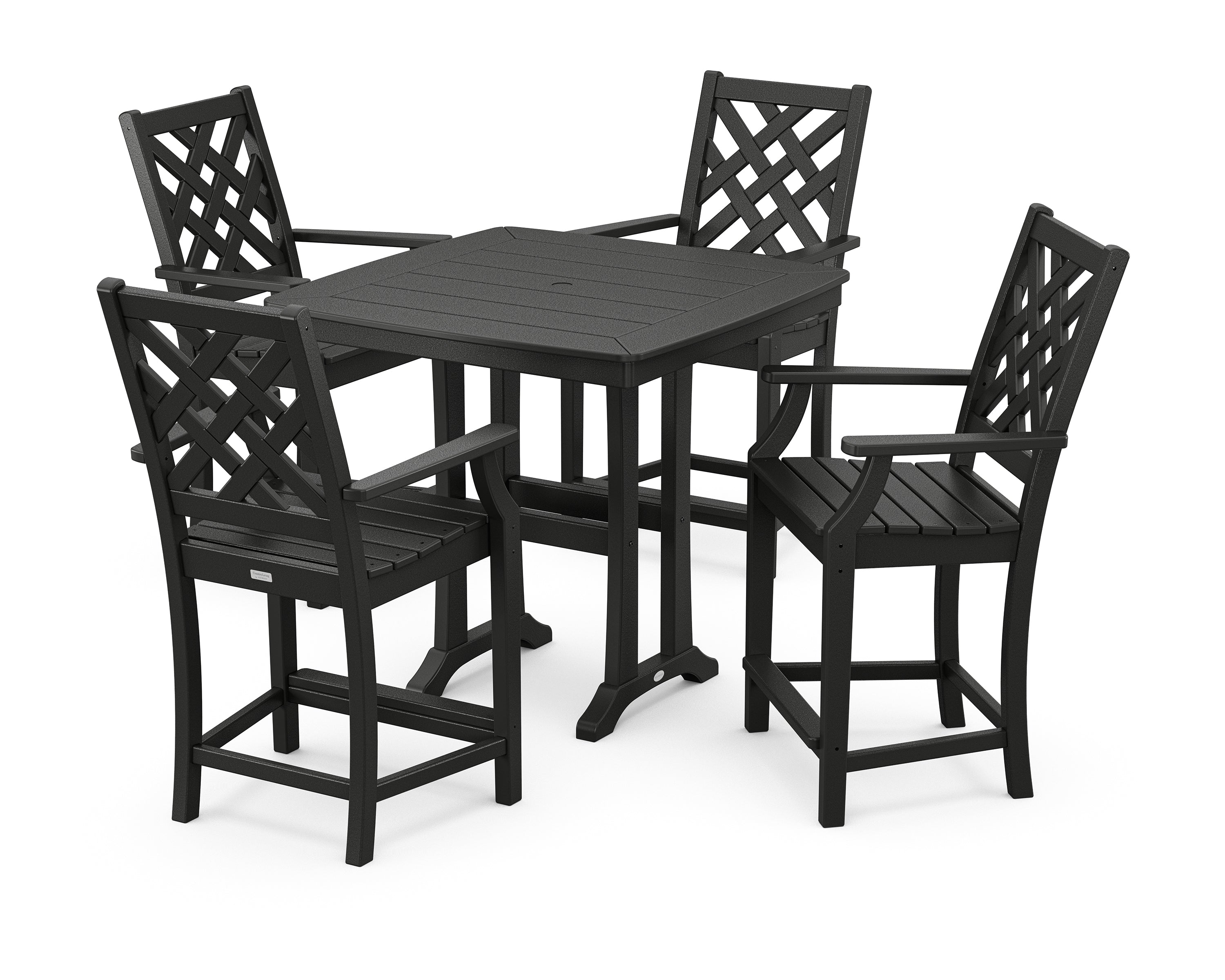 Country Living Wovendale 5-Piece Counter Set with Trestle Legs in Black